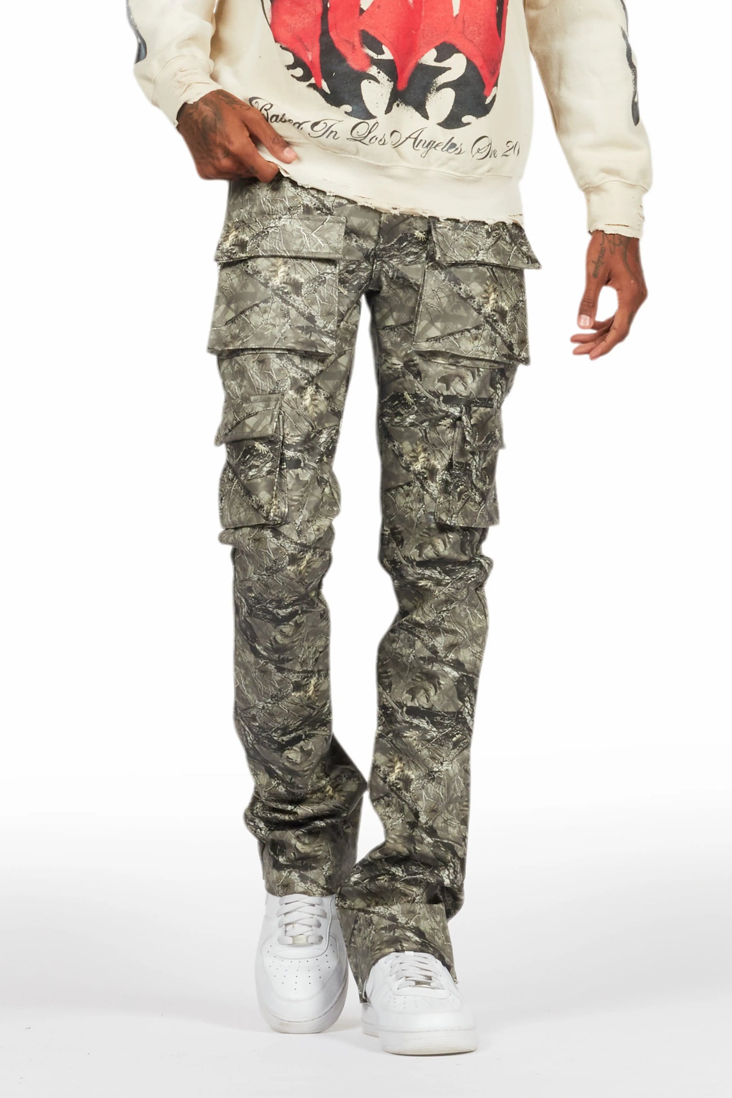 Khaza Tree Camo PU Leather Jean