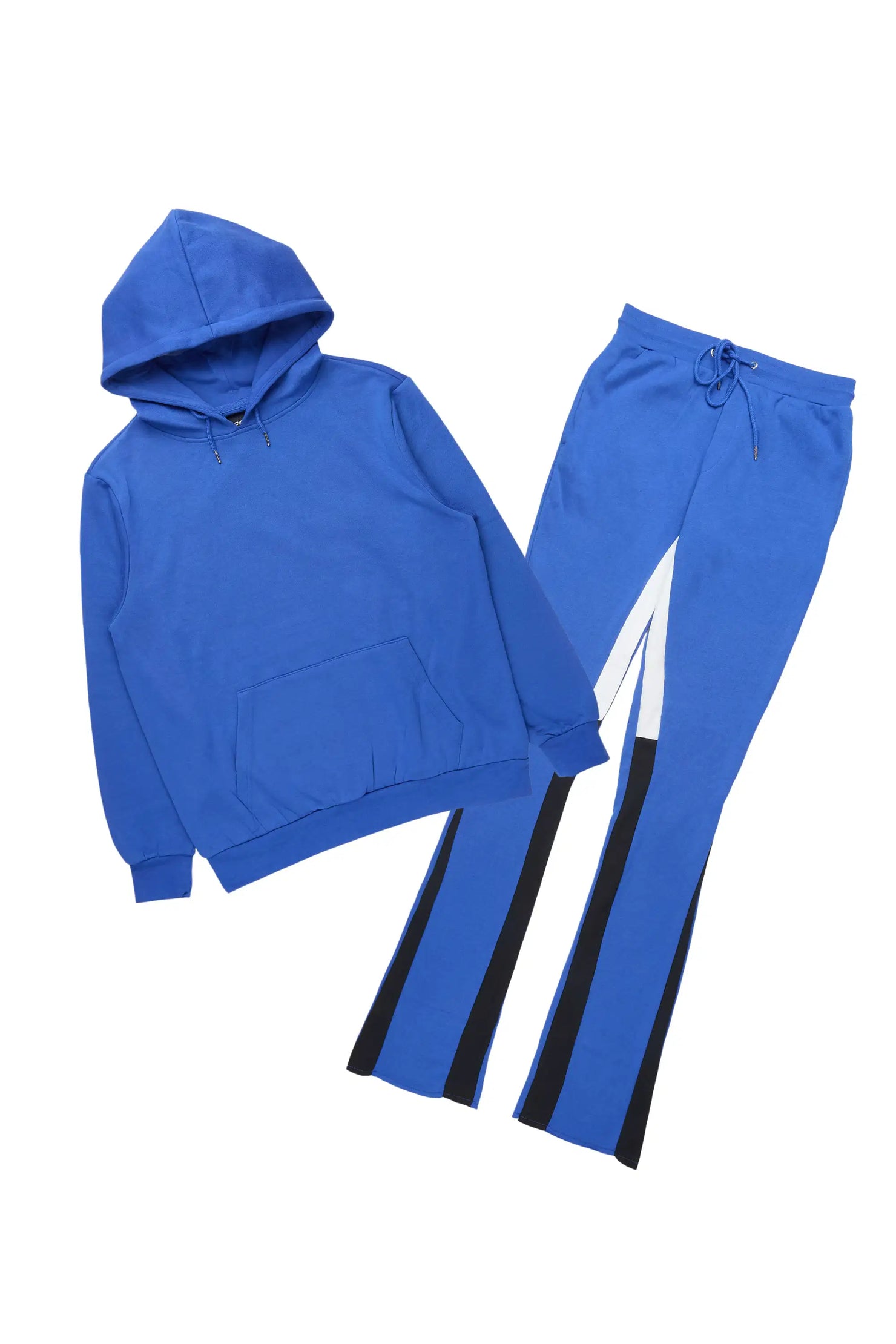 Basic Royal Blue/Black Hoodie/Stacked Flare Track Set