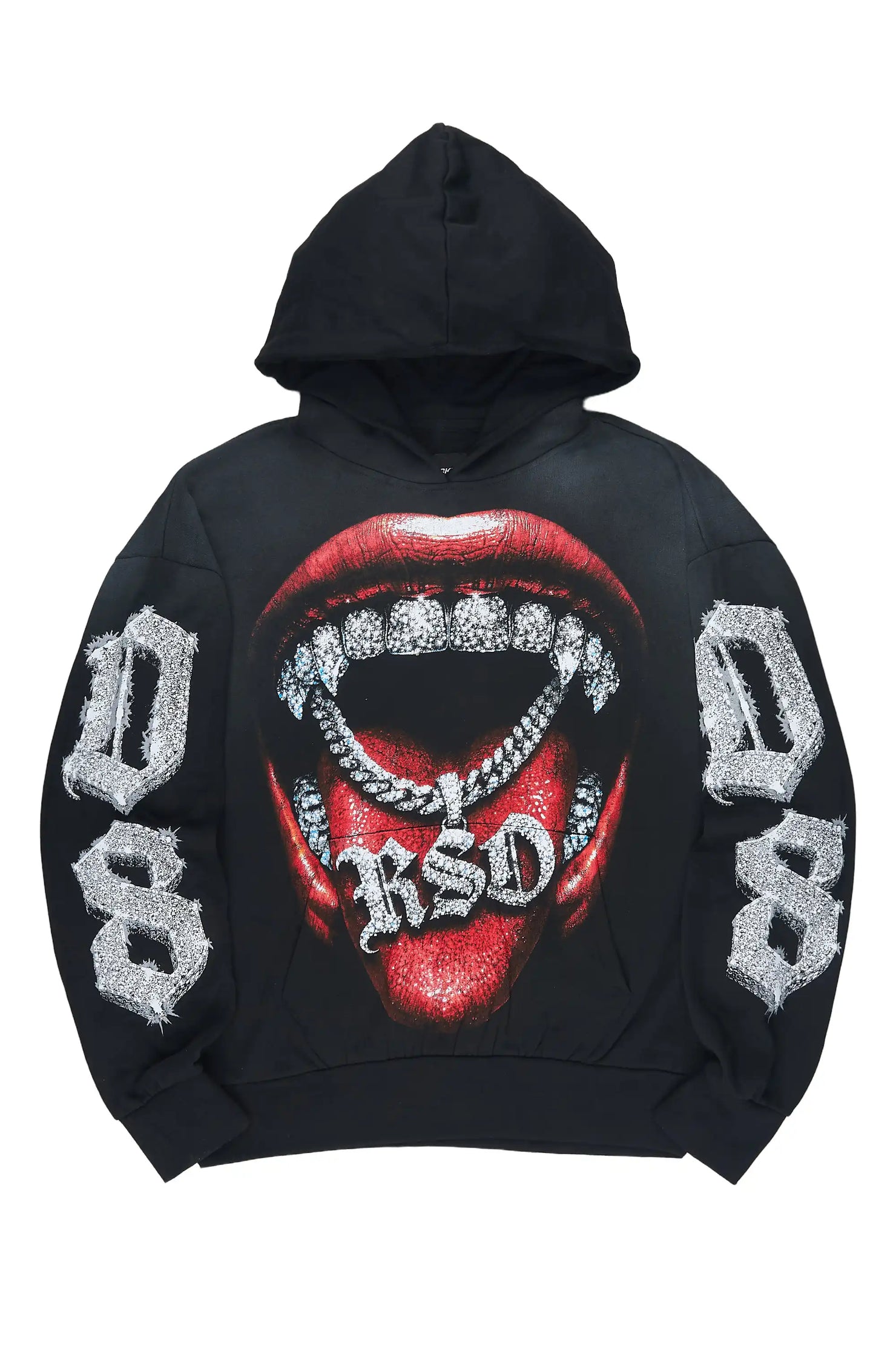 Alirah Black Graphic Hoodie