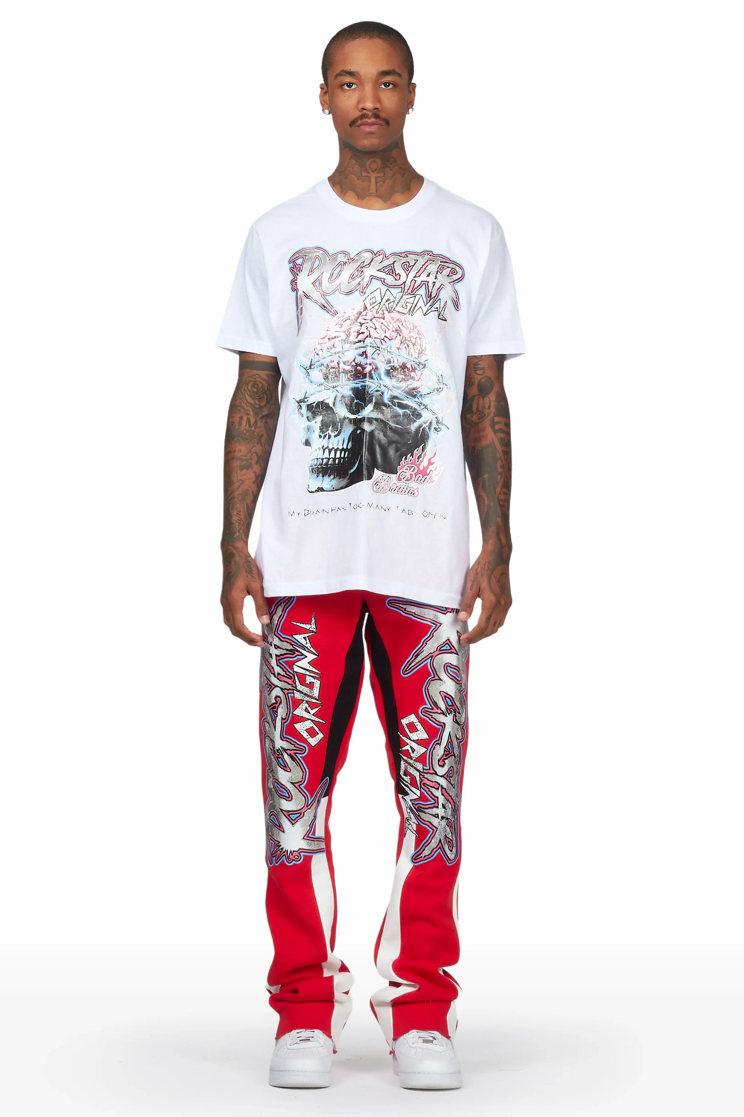 Waller White/Red T-Shirt Stacked Flare Track Set