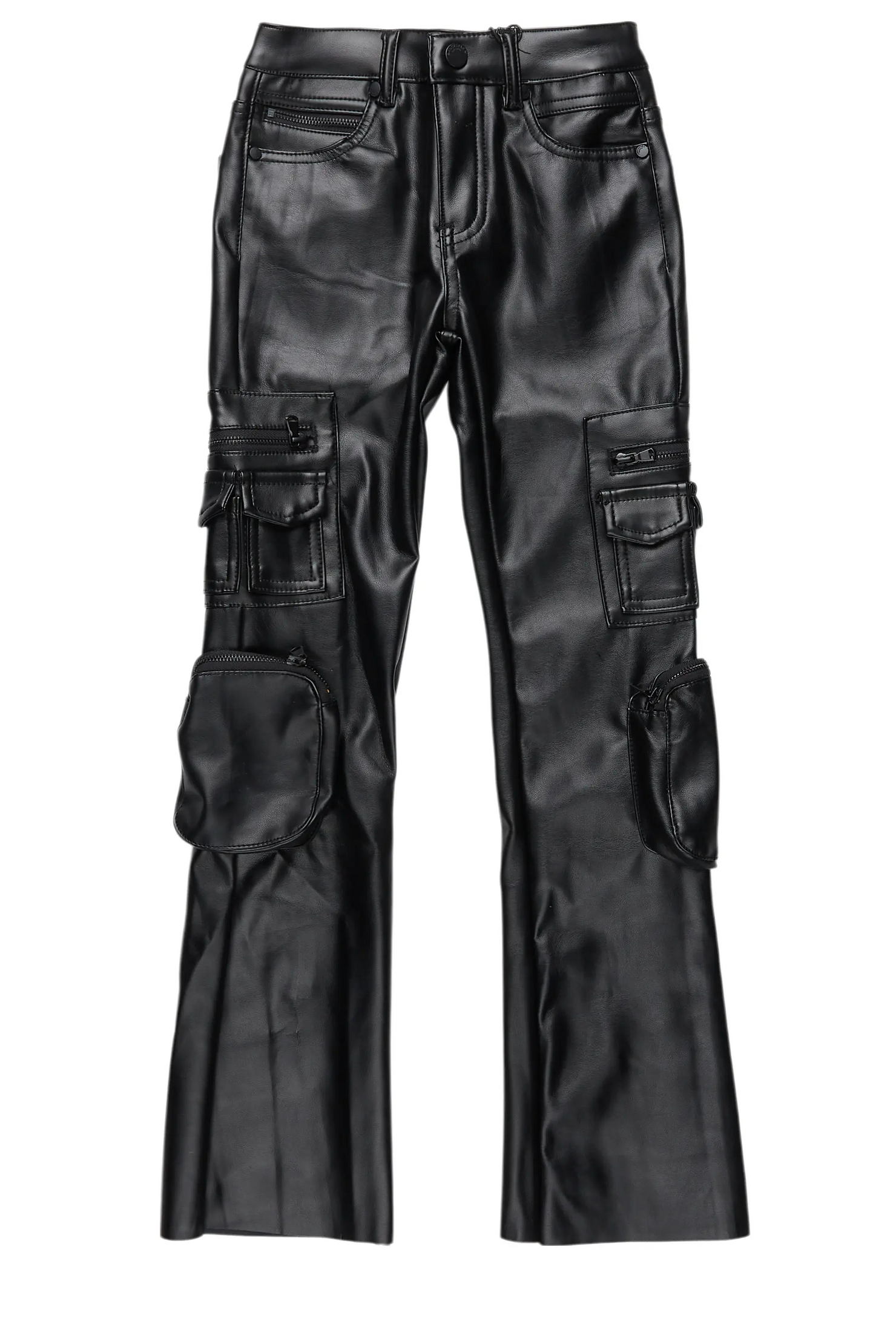 Girls Sutton Black  PU Leather Jean