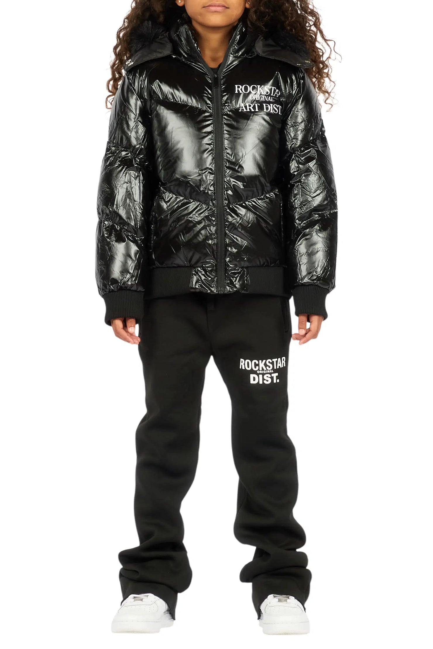 Girls Destina Black Puffer Jacket