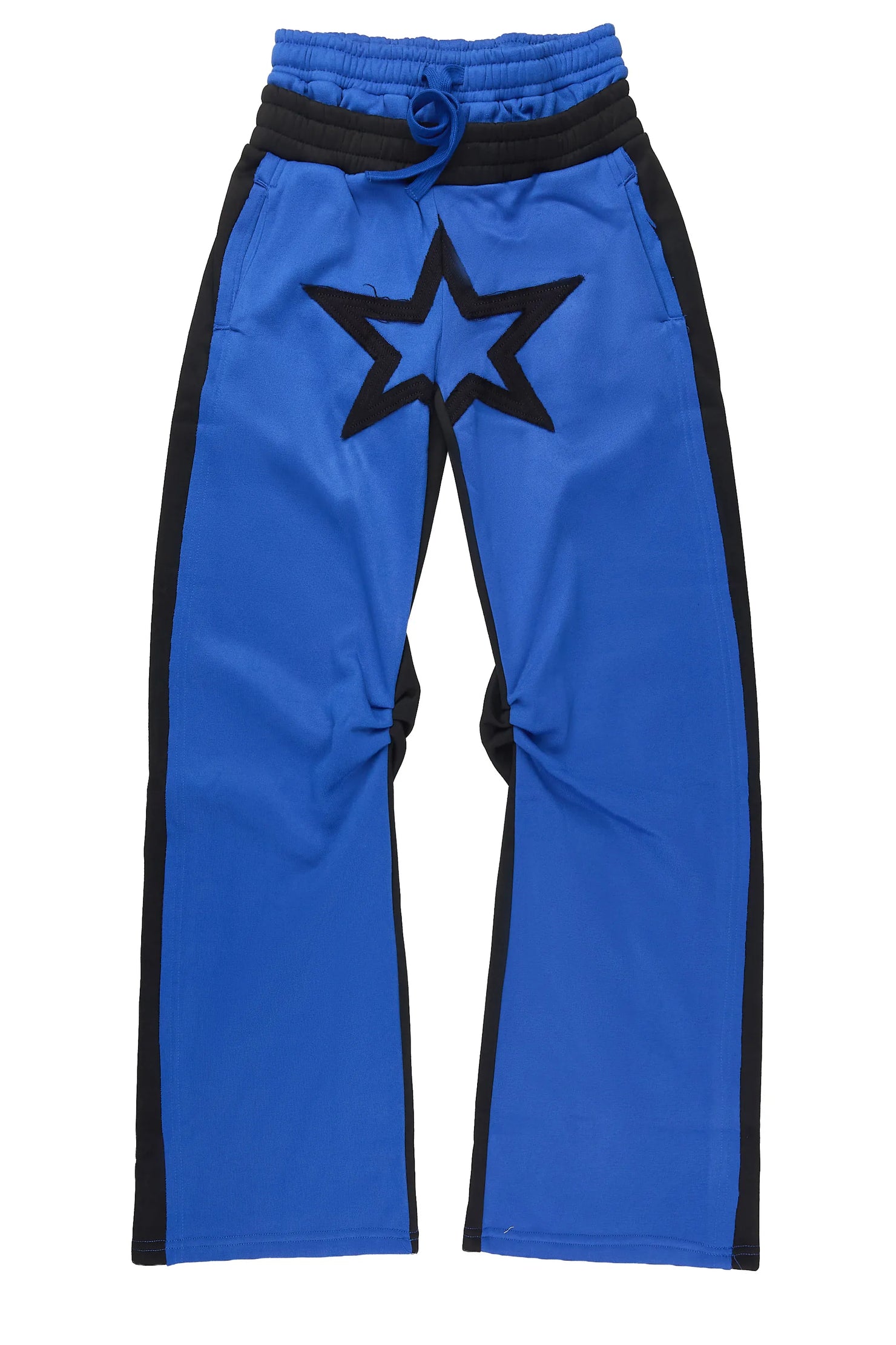 Boys Canaan Black/Royal Double Waisted Baggy Track Pant