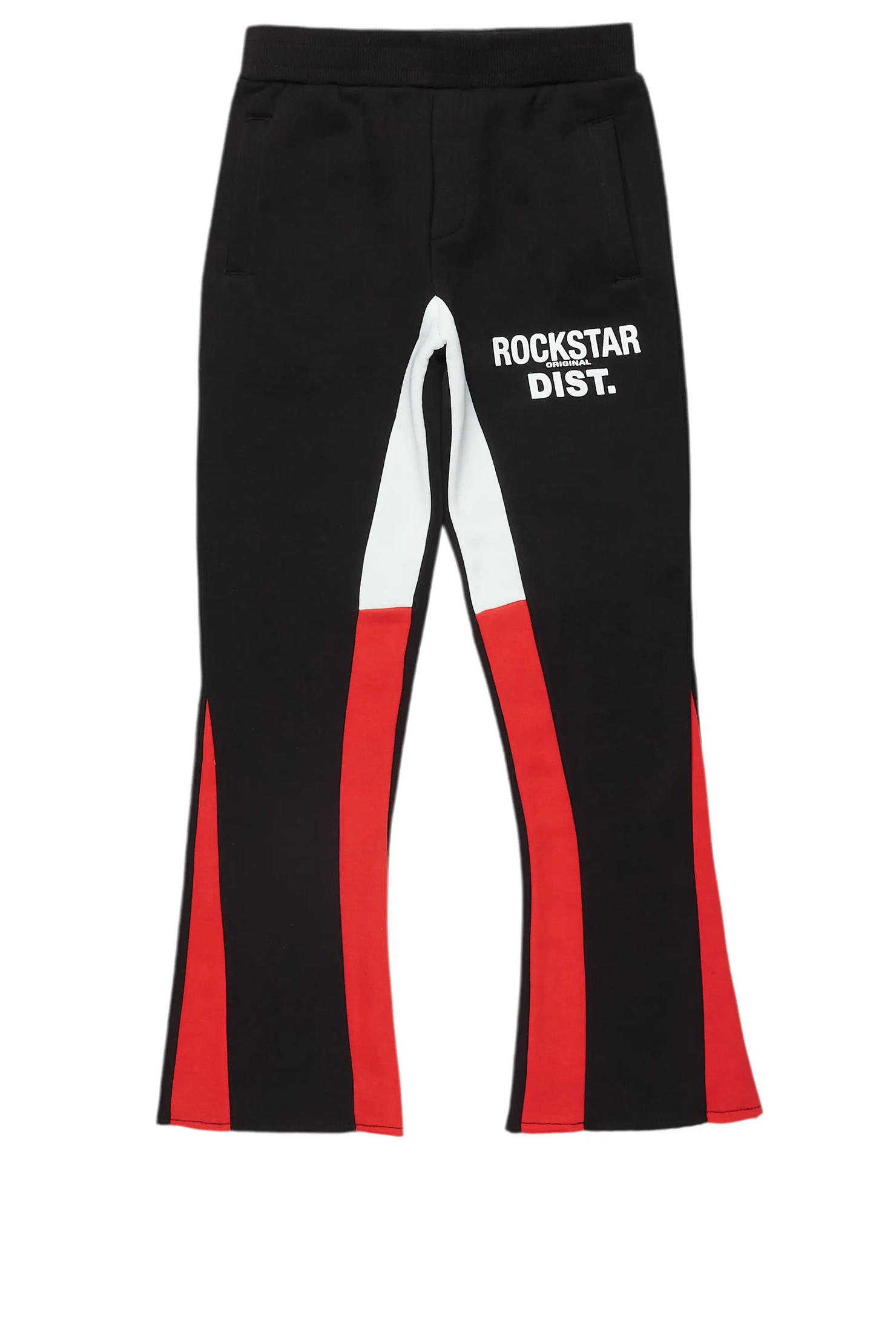 Boys Alpine Black/Red Stacked Trackpant