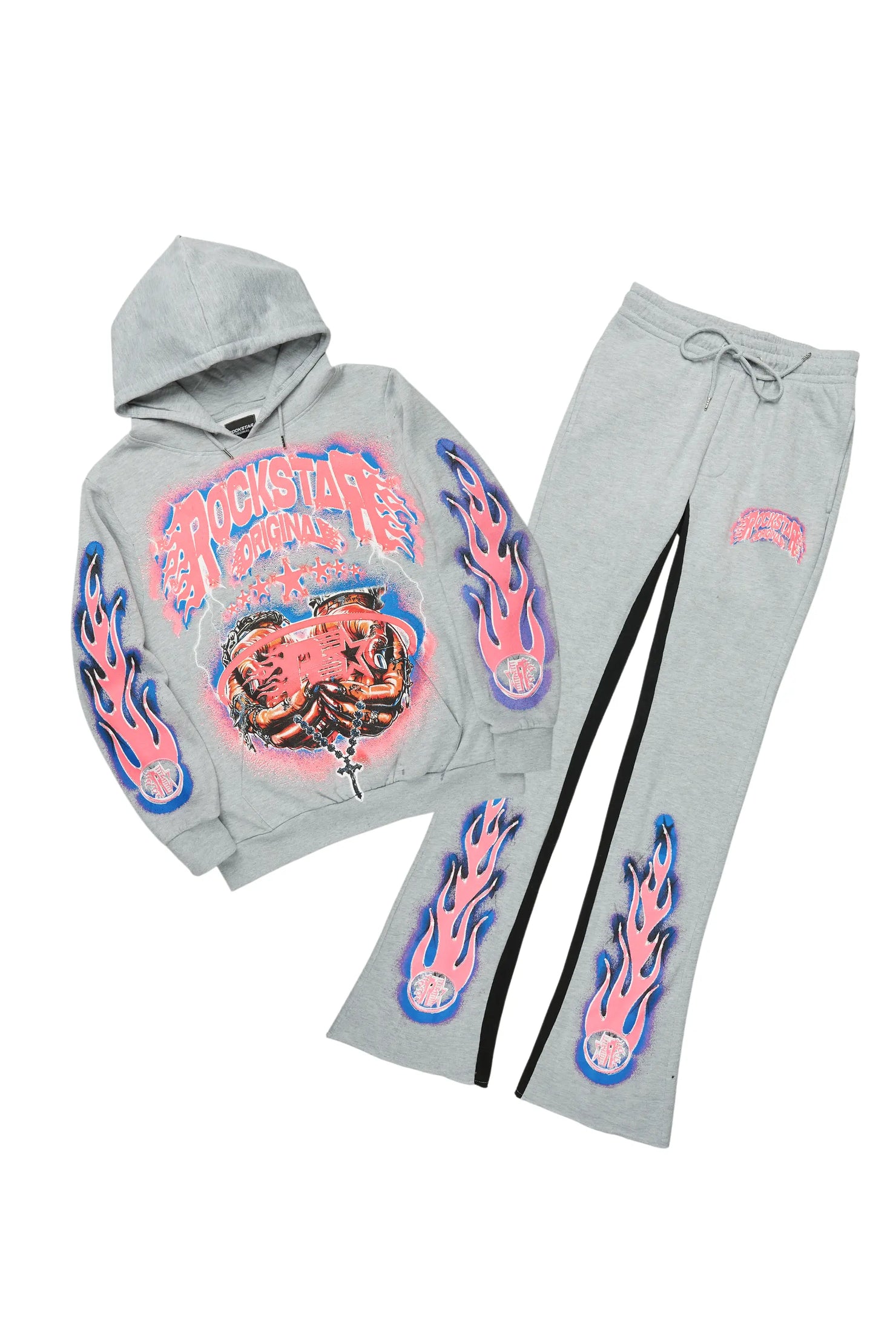 Cairo Heather Grey Hoodie/Baggy Track Pant Set