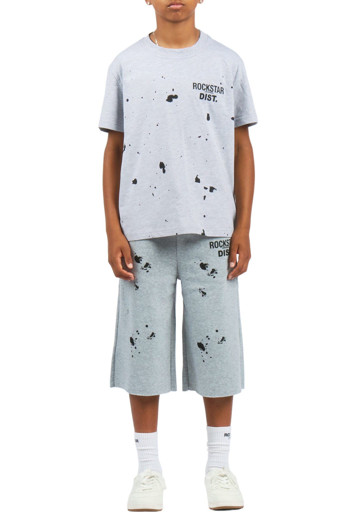 Boys Raffer Heather Grey/Heather Grey T-Shirt Jort Set