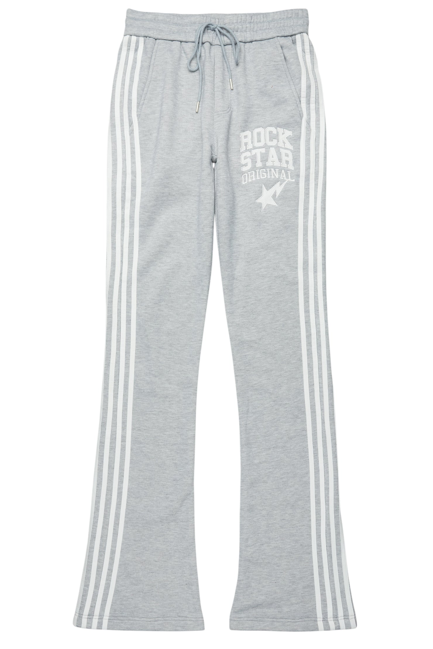 Gerrit Heather Grey Fleece Stacked Baggy Track Pant