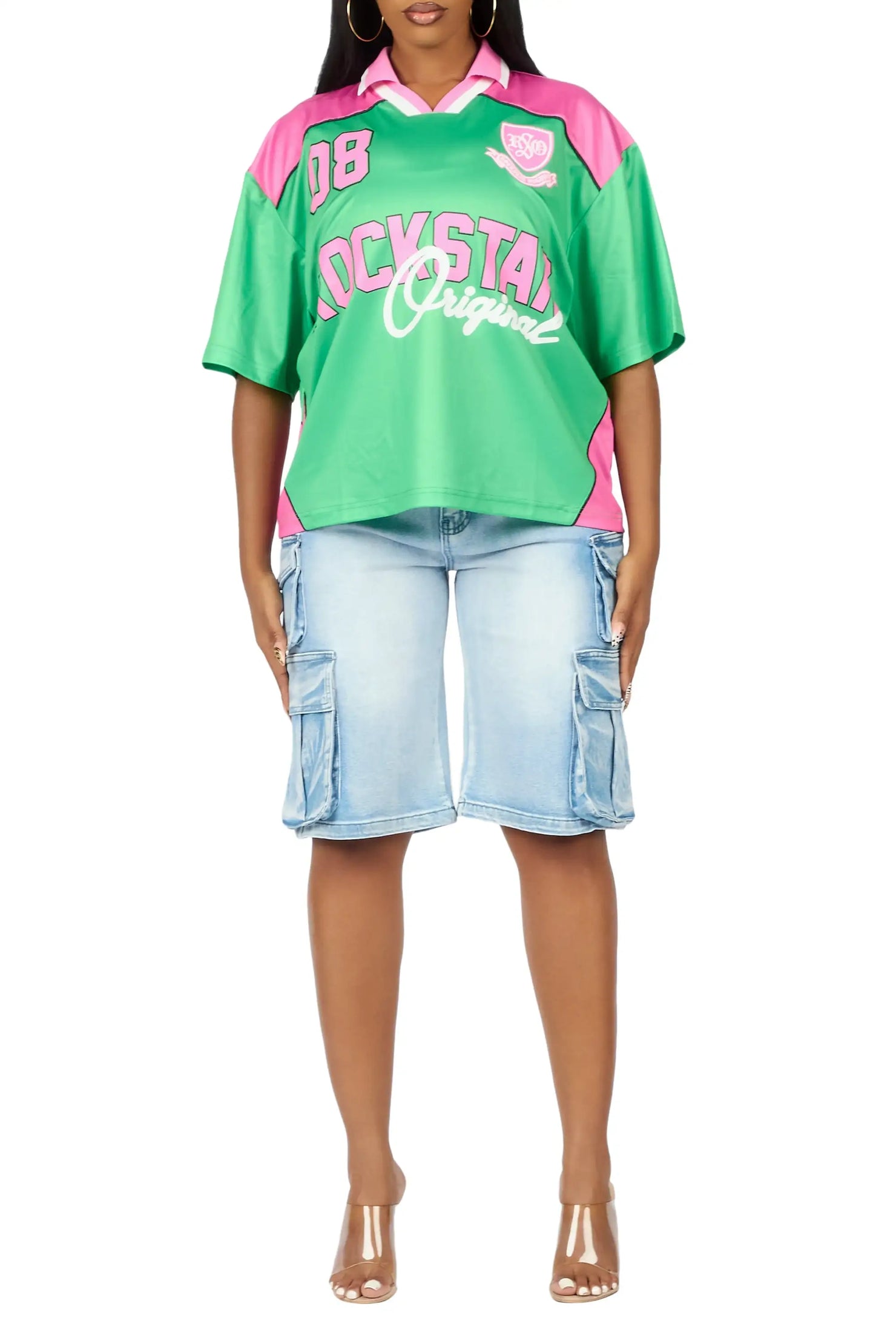 Sheanette Green/Pink Graphic Jersey