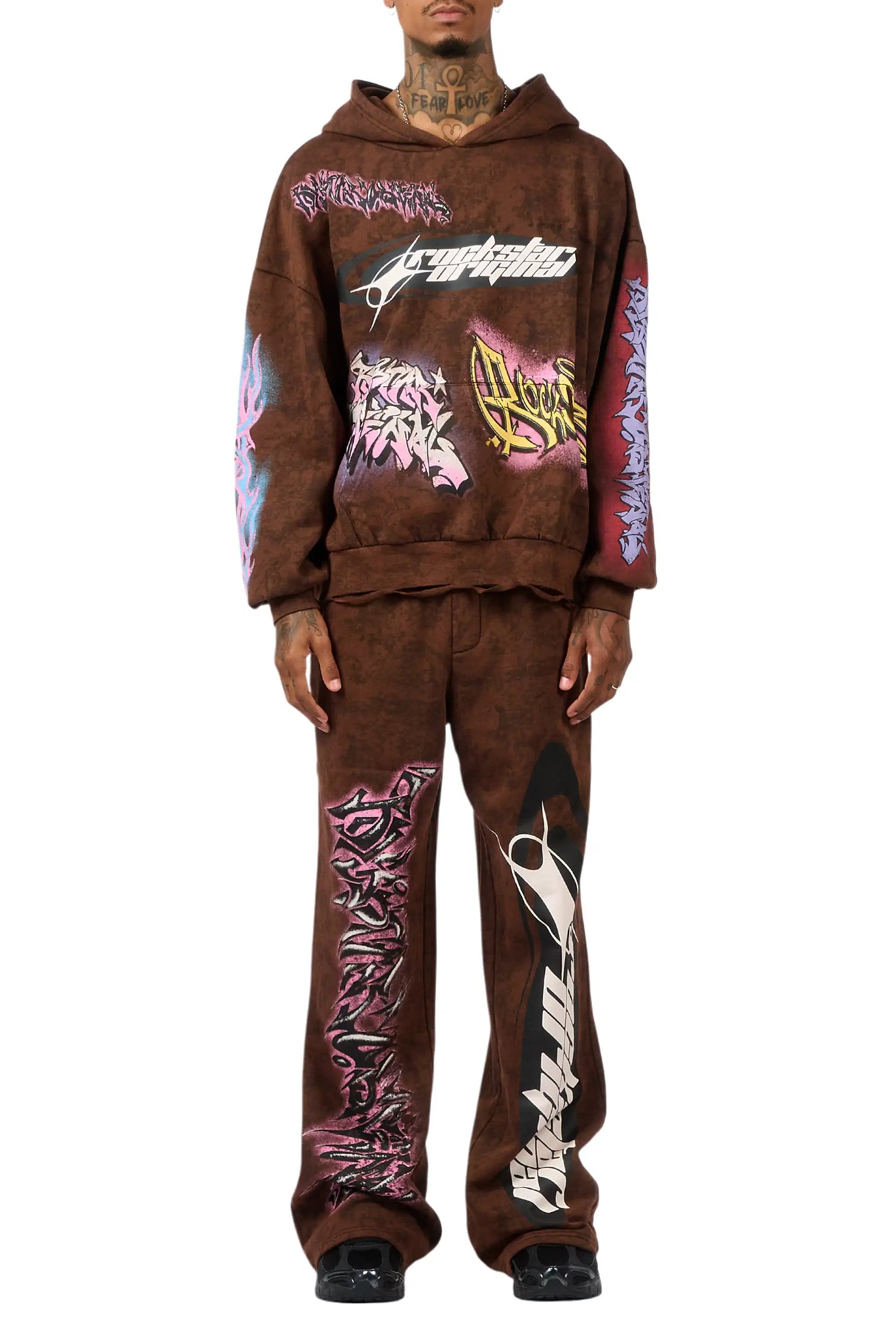 Bleka Brown Hoodie/Baggy Pant Track Set