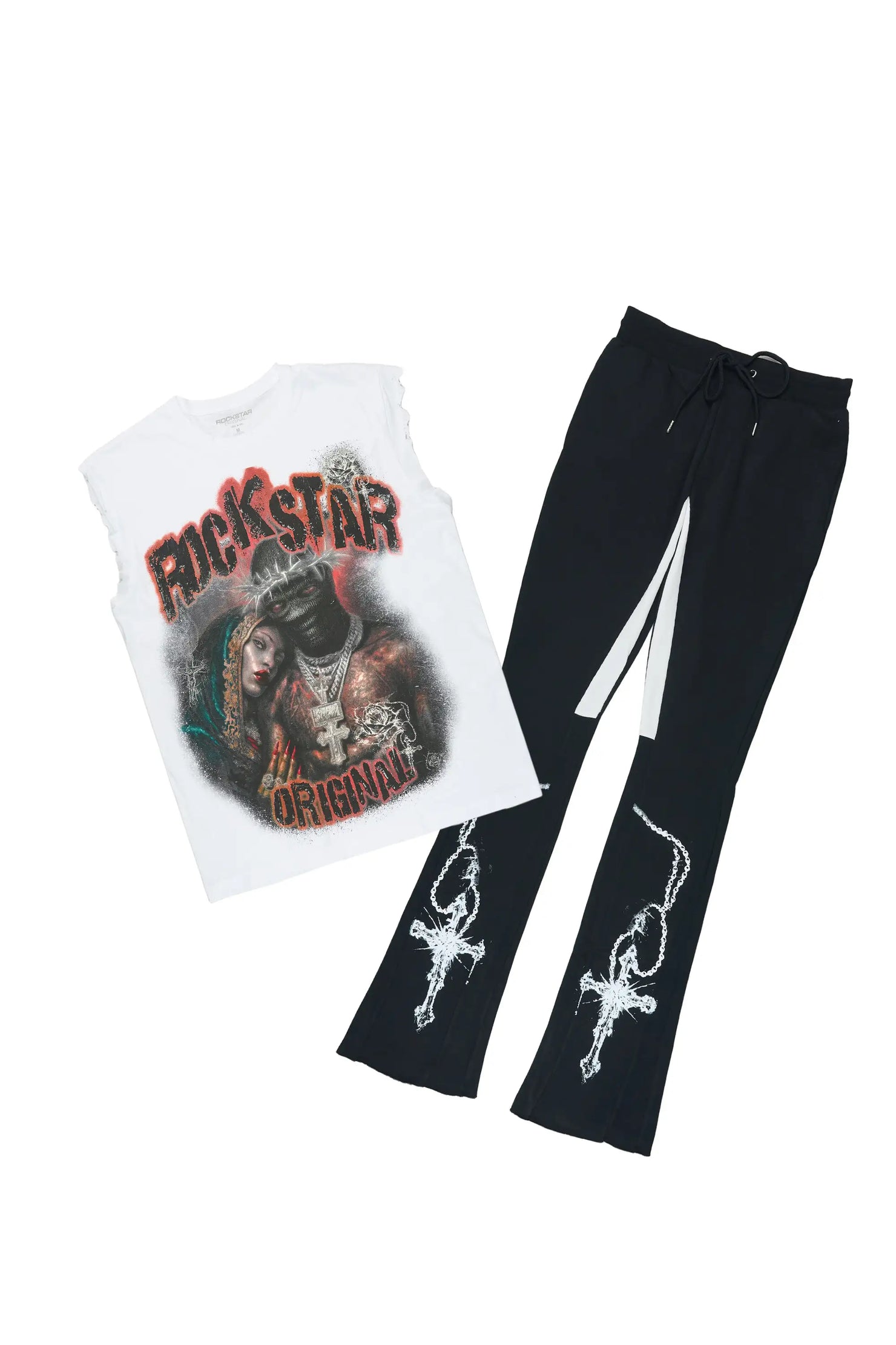 Vontae White/Black Cut Sleeve/Stacked Flare Track Set