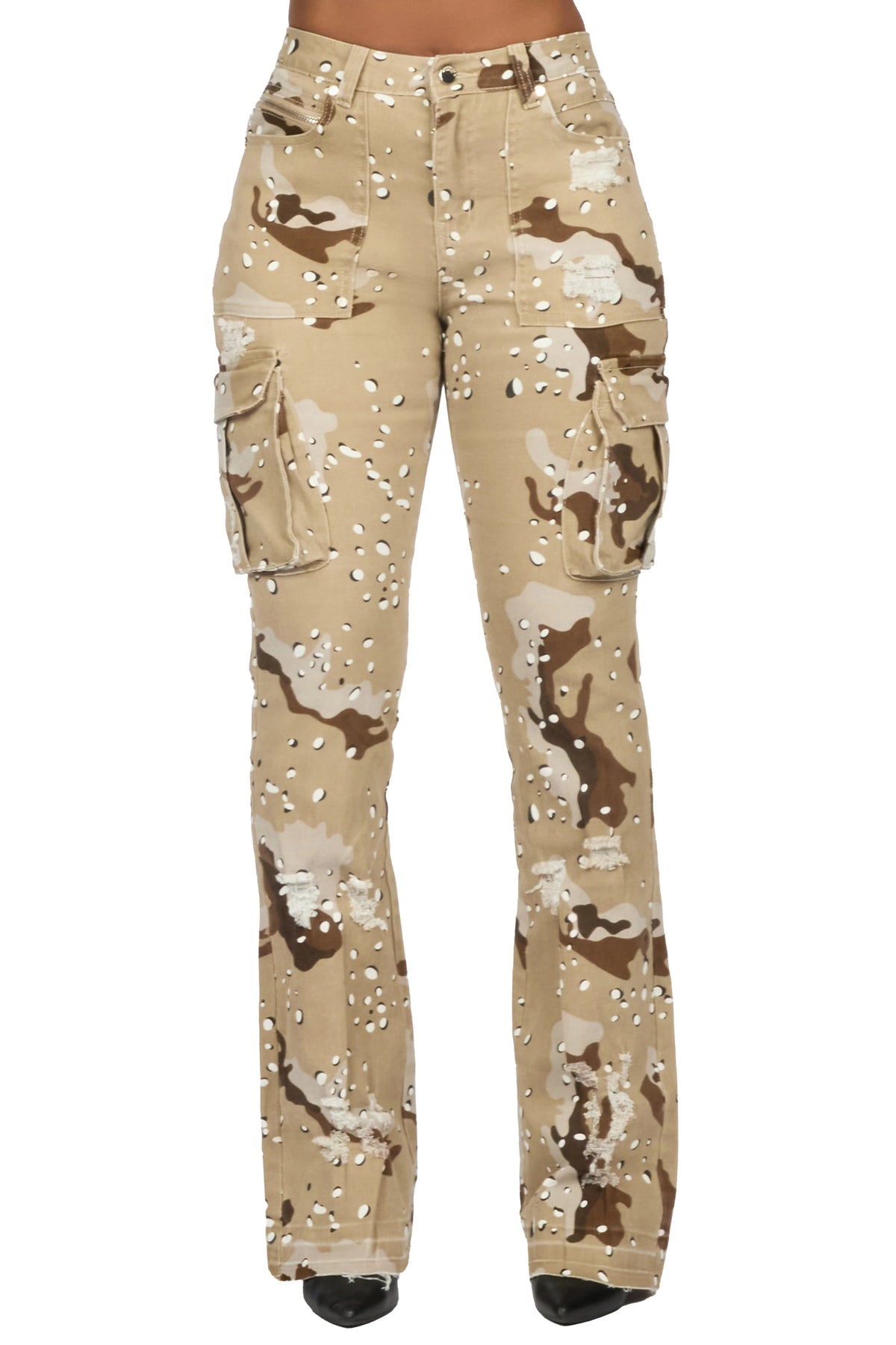 Kamron 2.0 Desert Camo Cargo Stacked Flare Jean