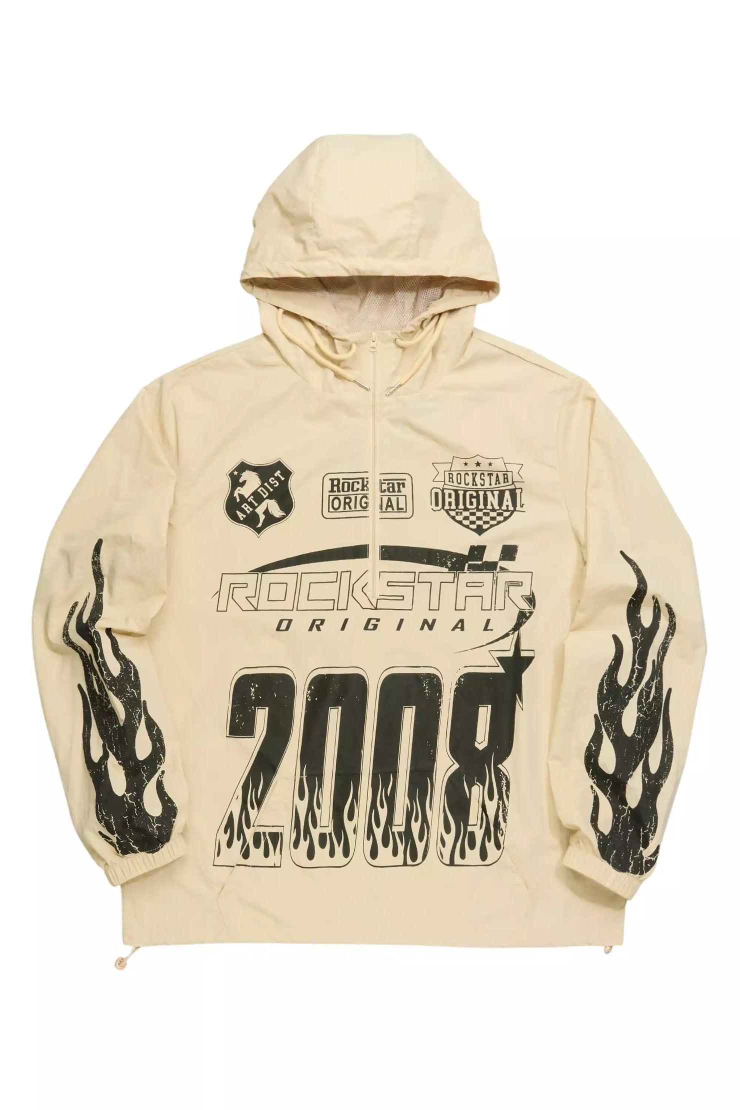 Amos Beige Graphic Windbreaker