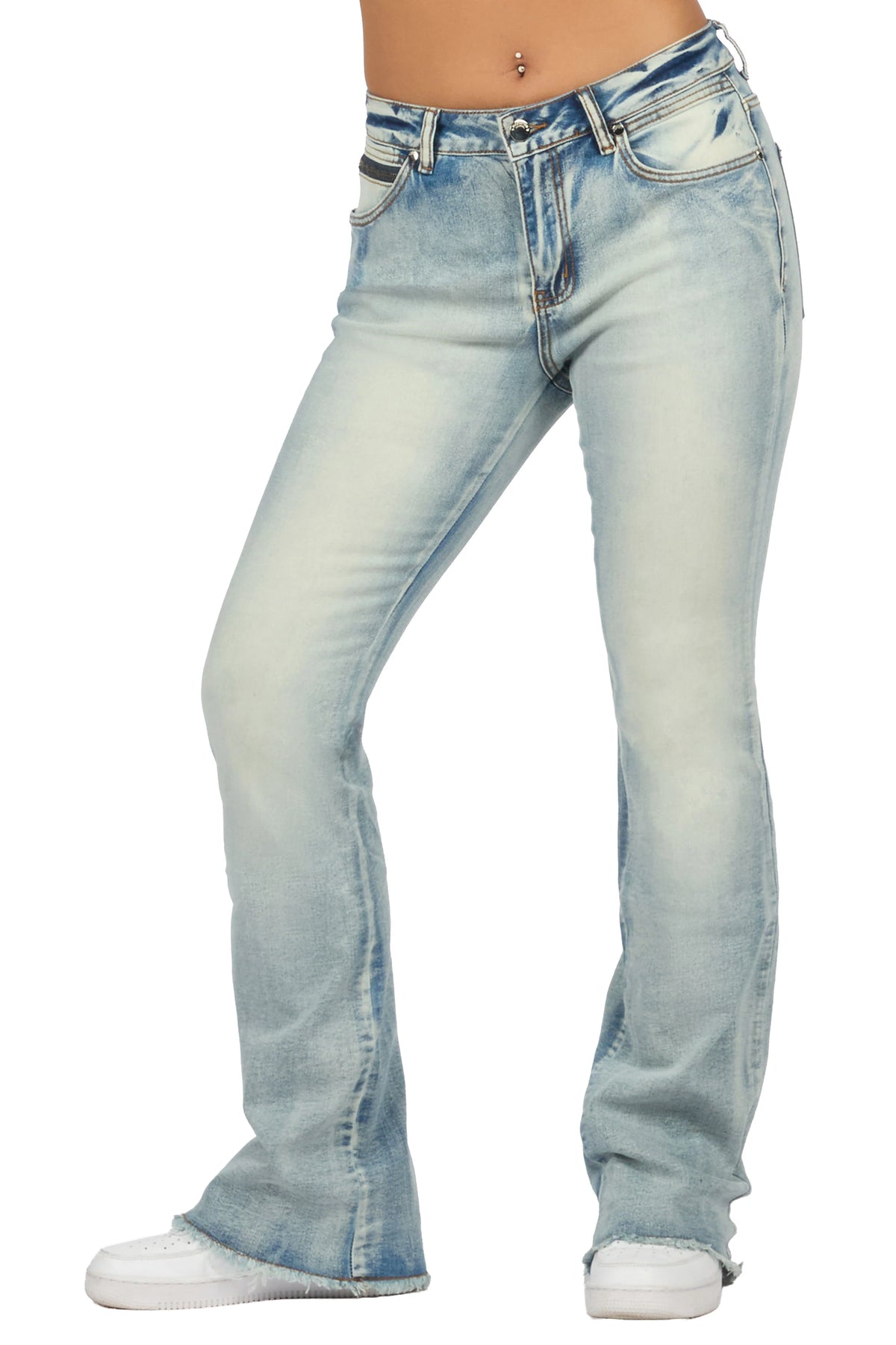 Tiriea Light Wash Low Rise Stretch Bootcut Jean