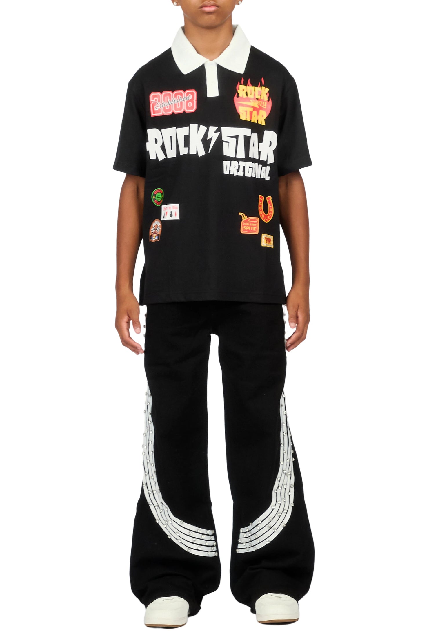 Boys Zayven Black Baggy Fit Jean