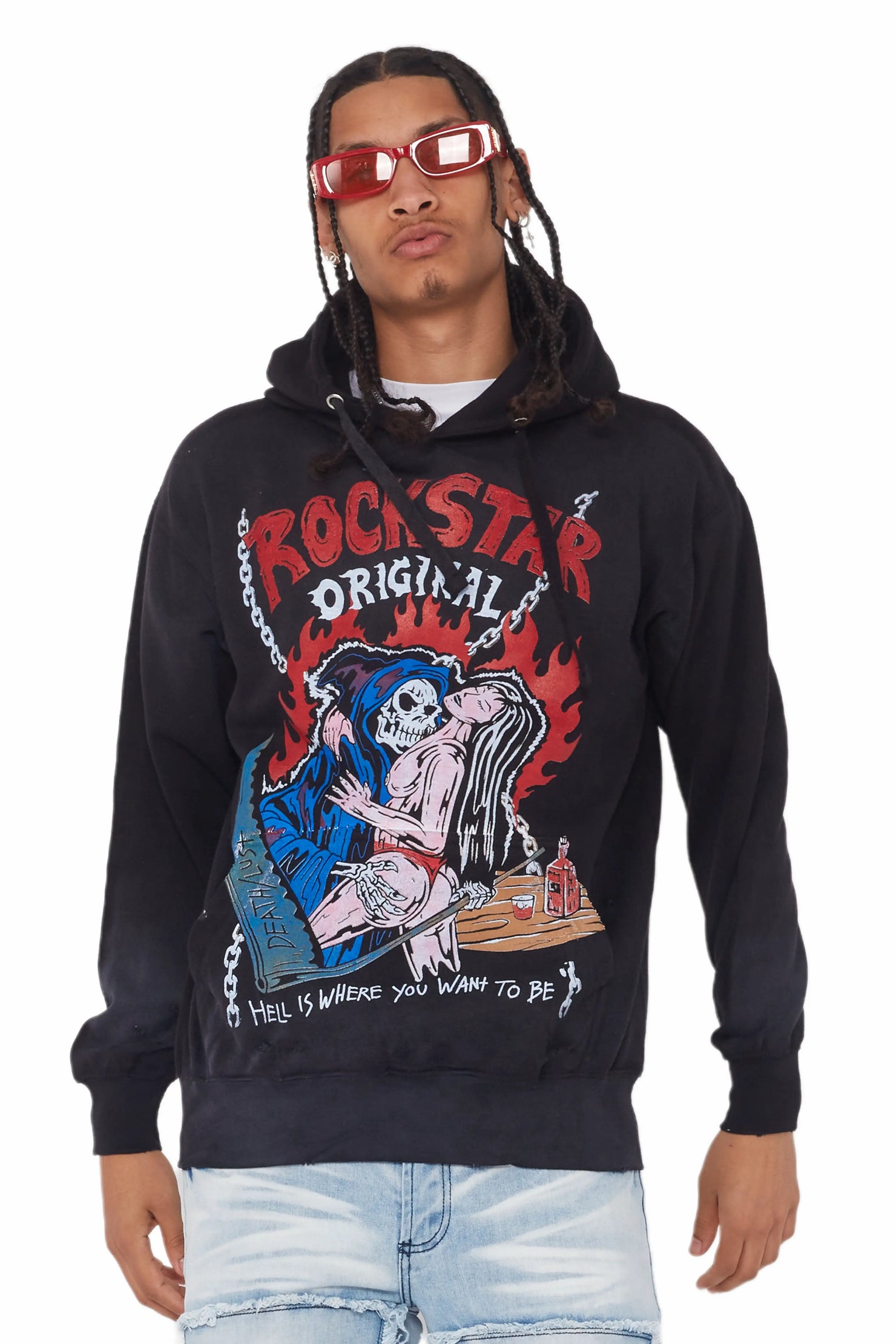 Vale Black Graphic Hoodie