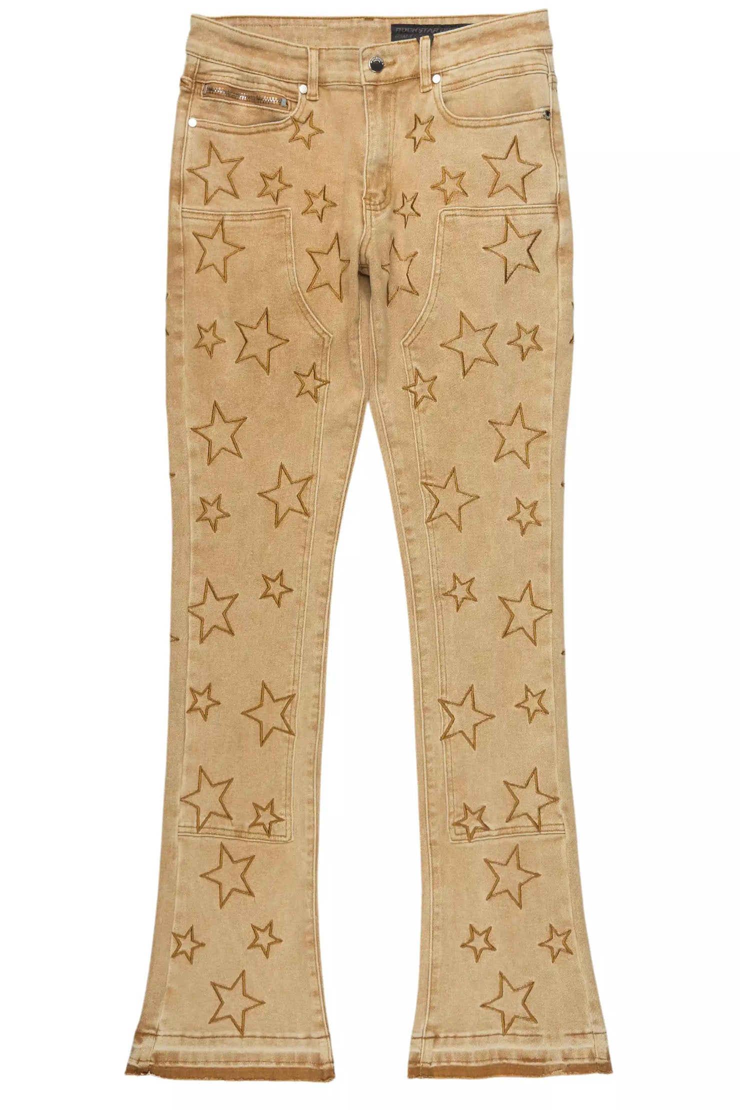 Starship Beige Stacked Flare Jean