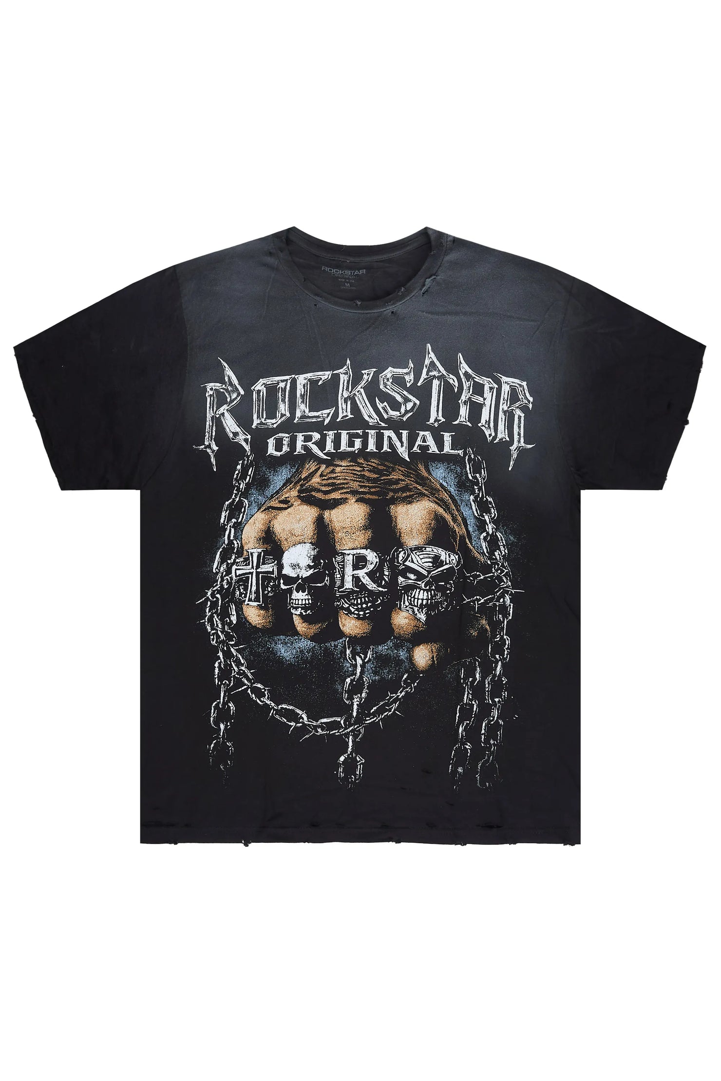 Ceus Black Oversized Graphic T-Shirt