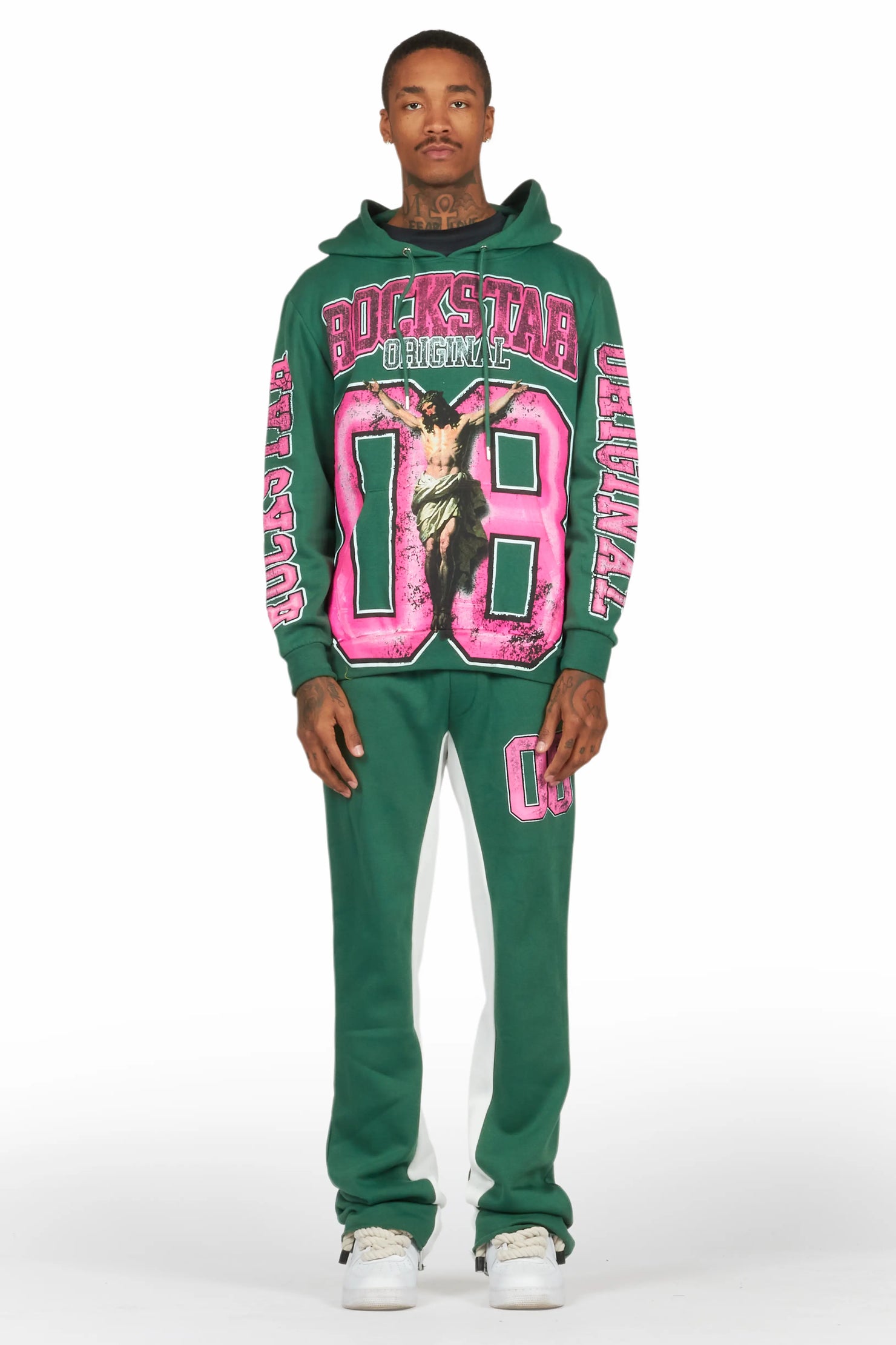 Fields Green Baggy Hoodie Track Set