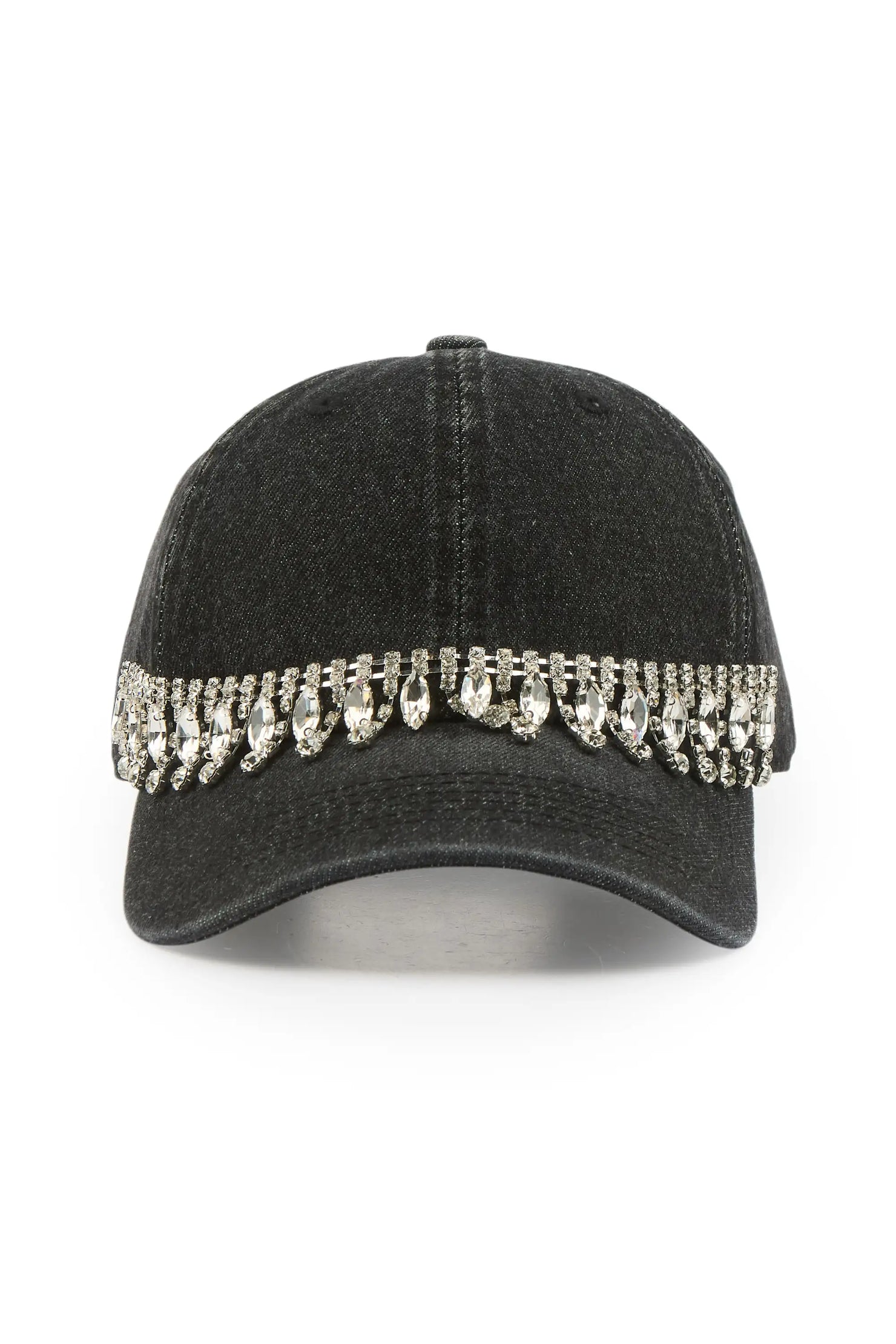 Alishaa Black Rhinestone Trucker Hat