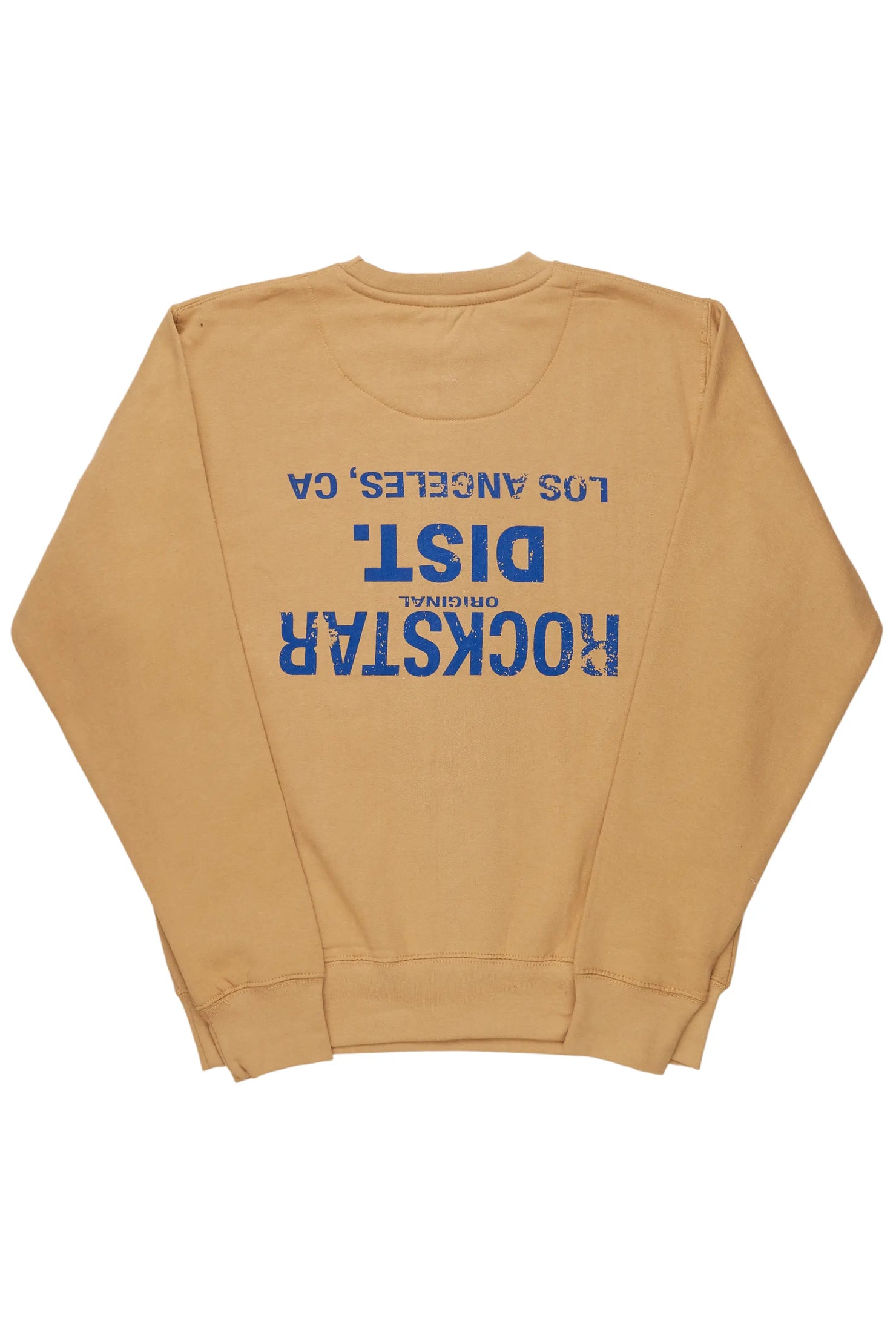 Dist. Town Beige/Blue Graphic Crewneck