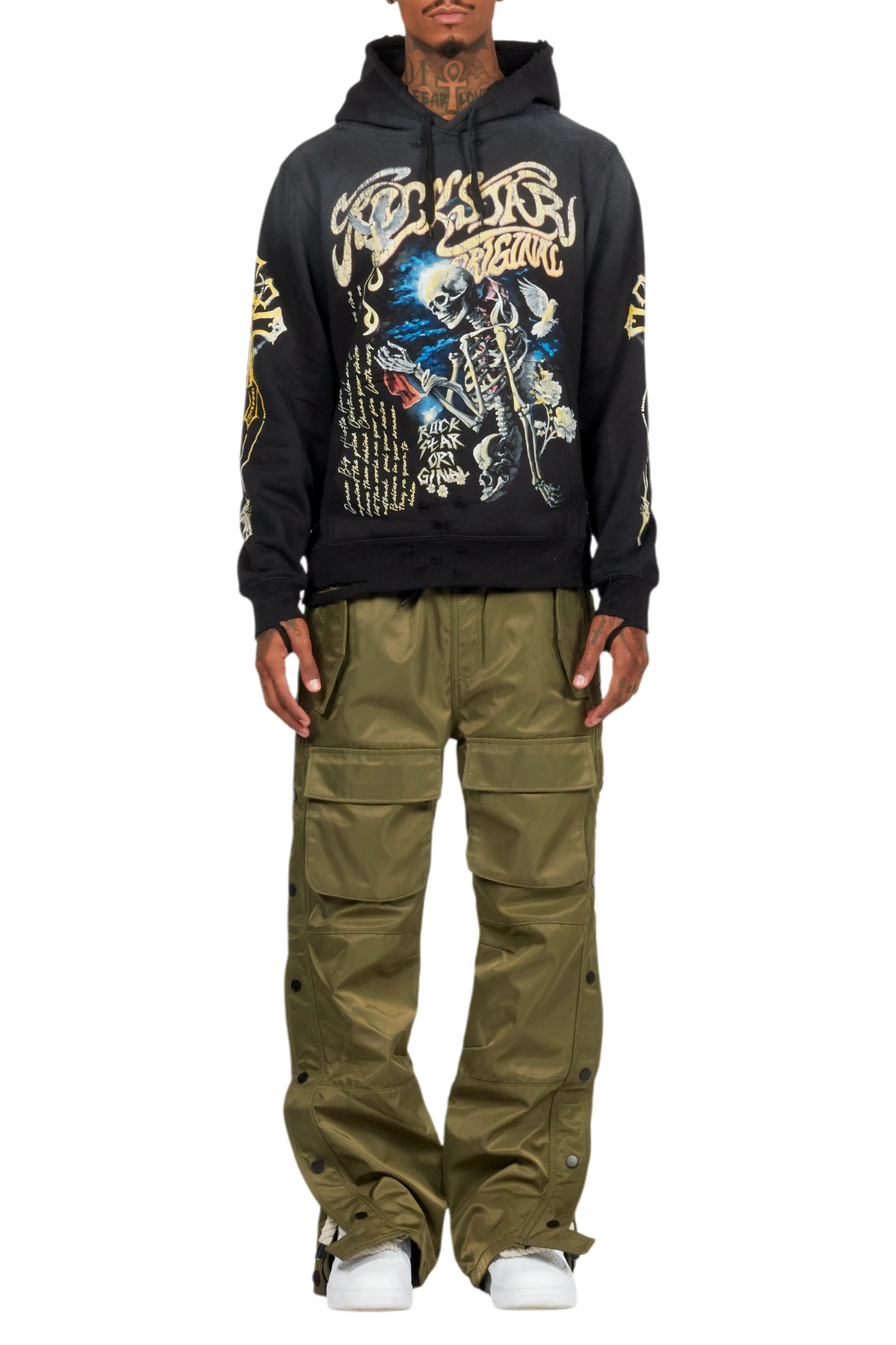 Yuri Olive Nylon Pants