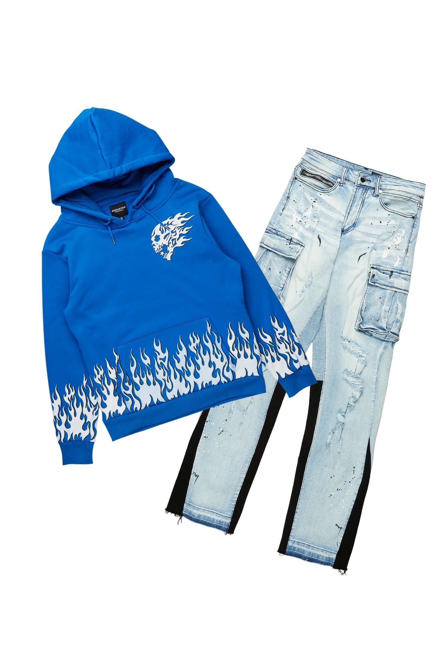 Bubble Royal Blue Hoodie/Baggy Fit Jean Bundle