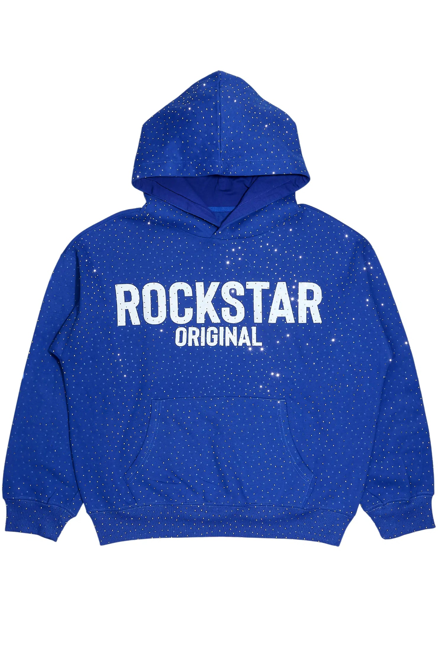 Crystiqa Royal Blue/White Rhinestone Hoodie