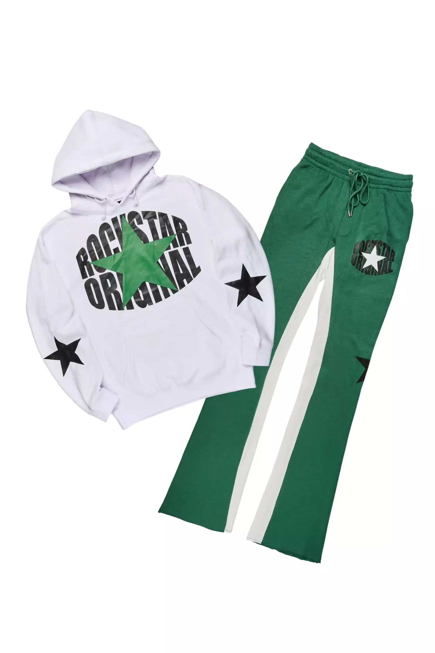 Sarge White/Green Hoodie/Stacked Track Set