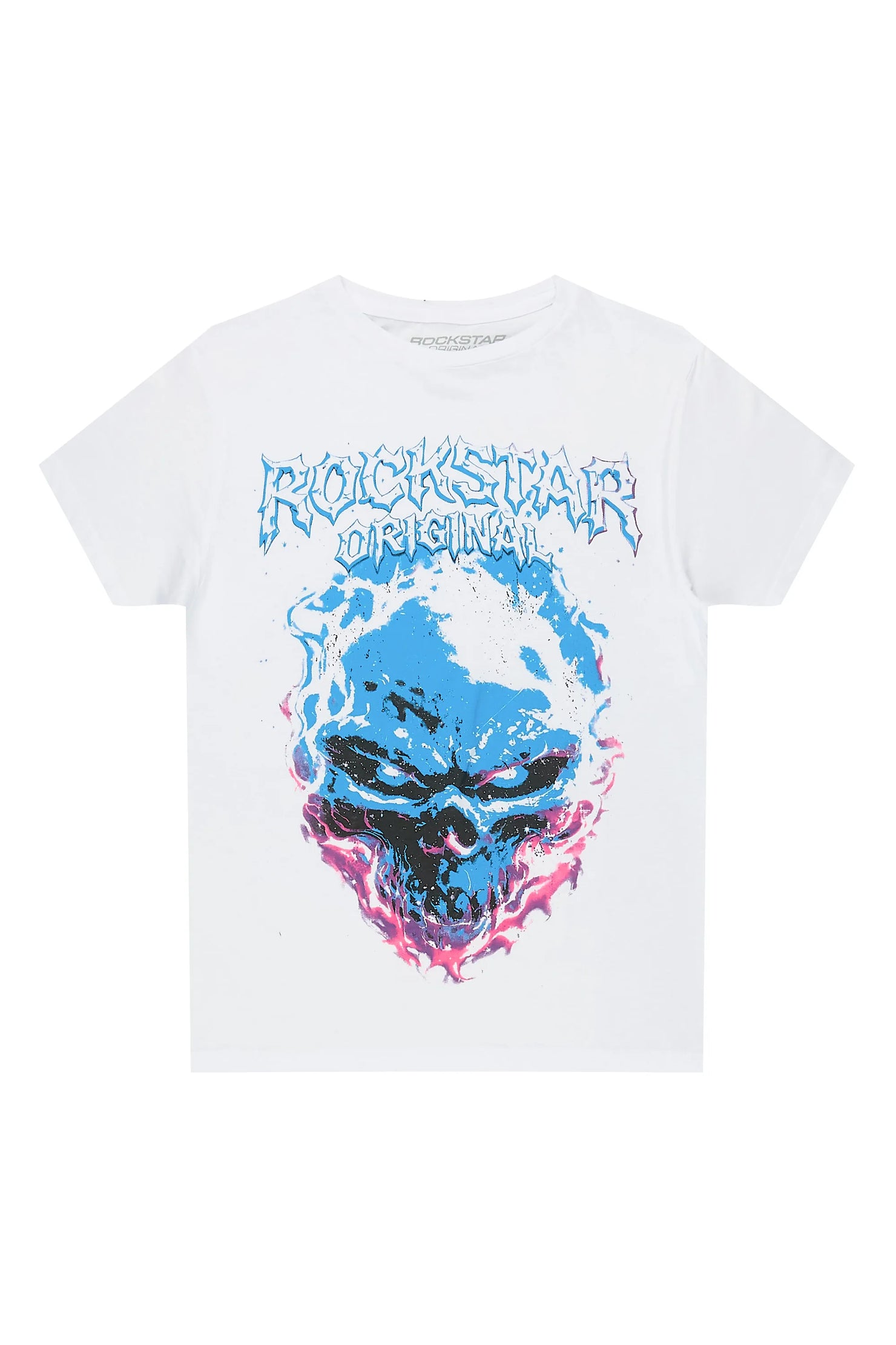 Boys Pixel White Graphic T-Shirt