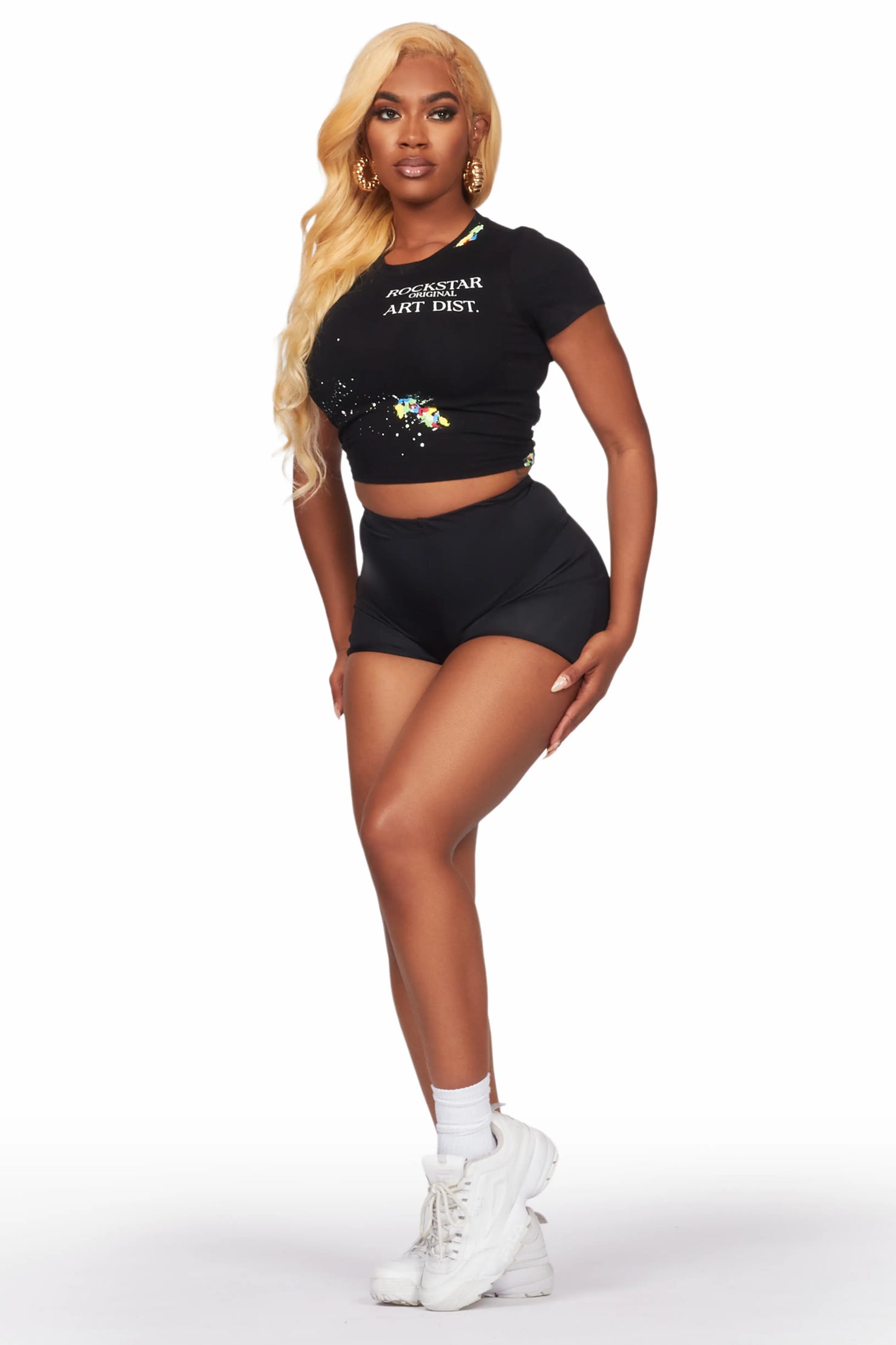 Lashina Black Crop T-Shirt