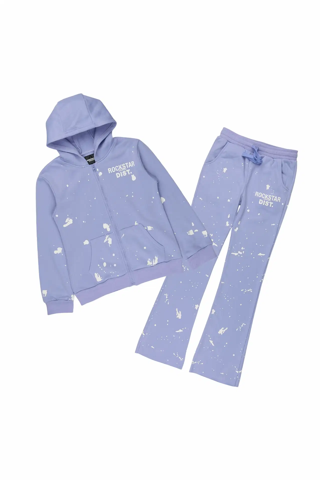 Girls Halloway Lavender Zip Up Stacked Flare Track Set