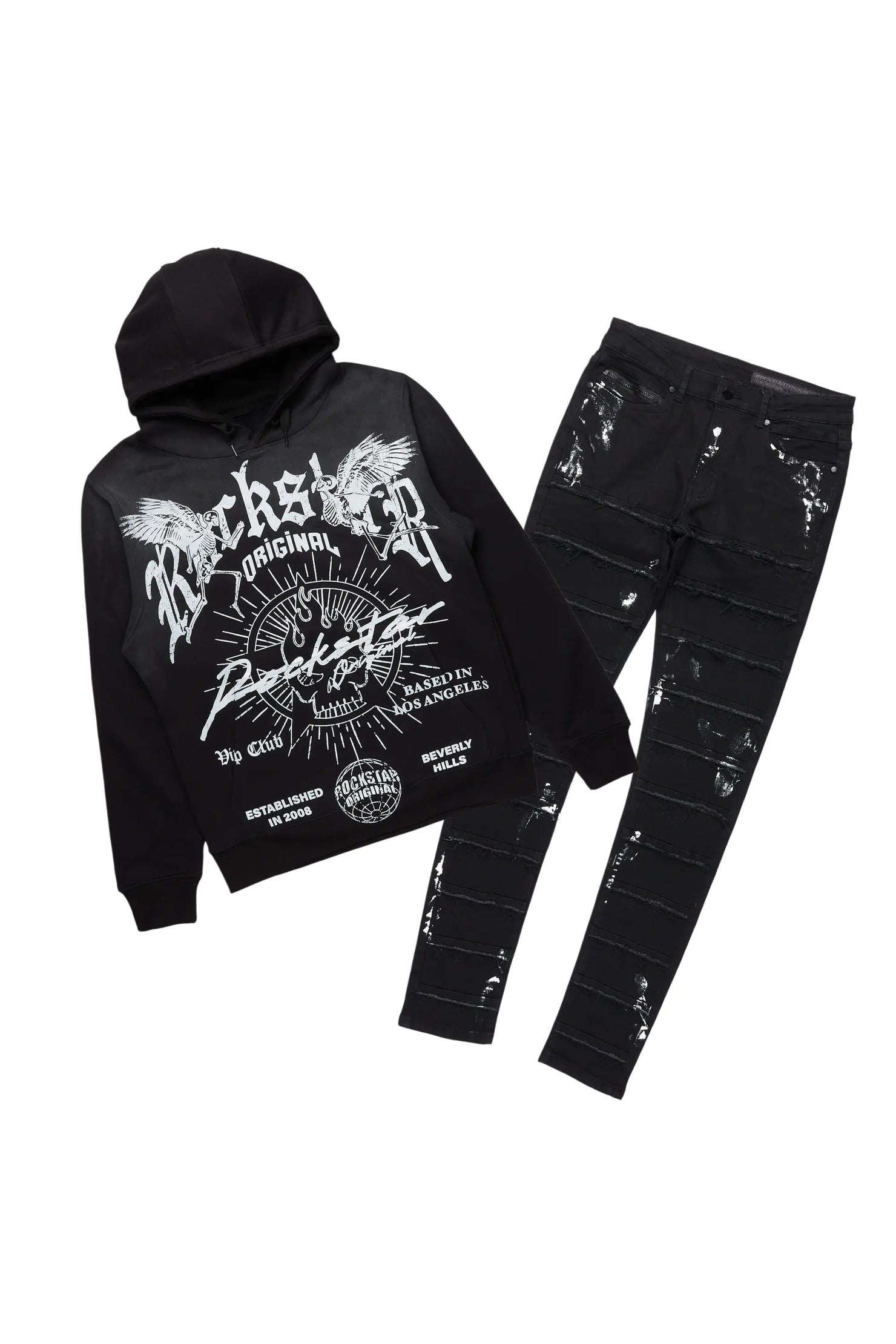 Tally Black/White Hoodie/Slim Fit Jean Bundle