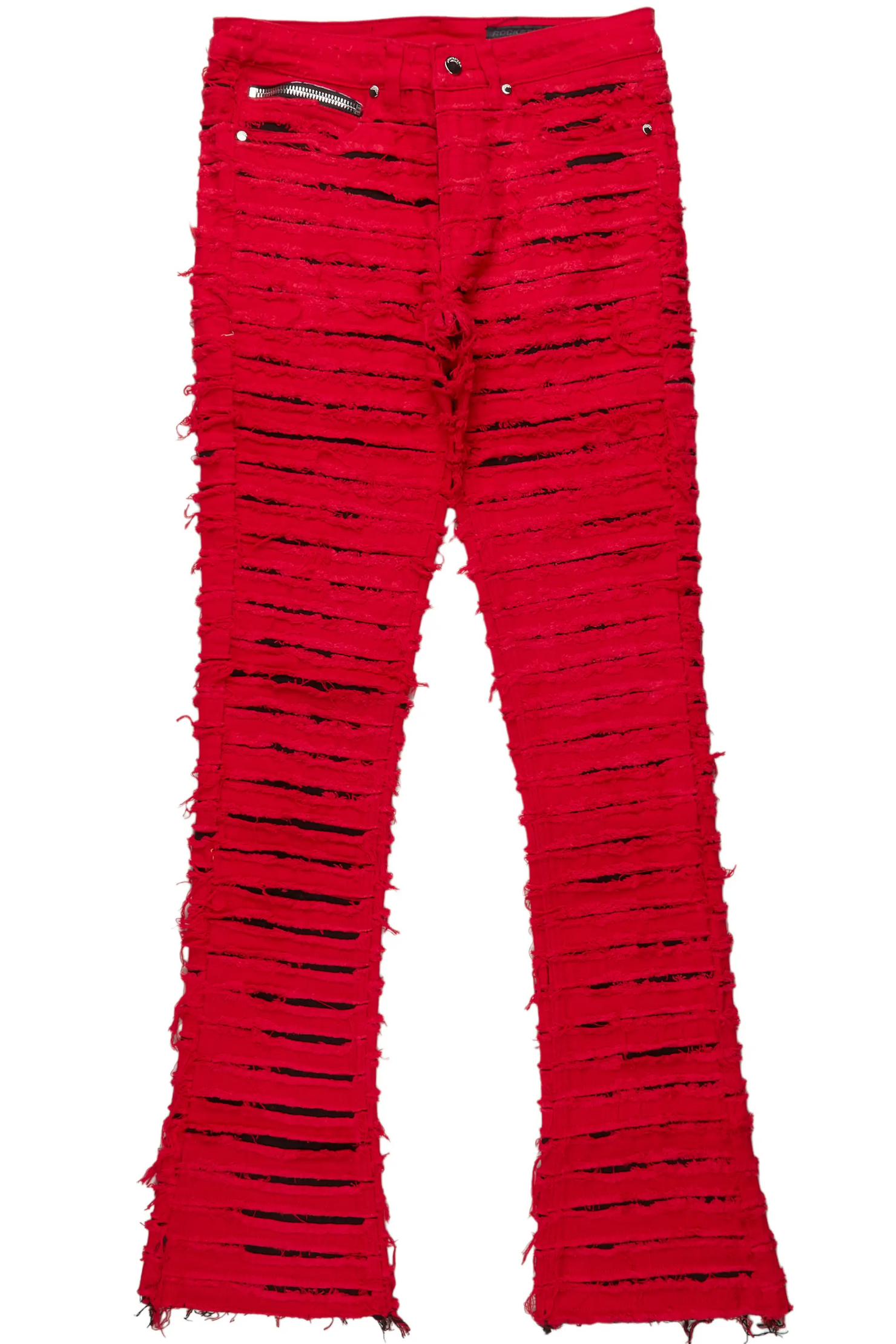 Korren Red/Black Stacked Flare Jean