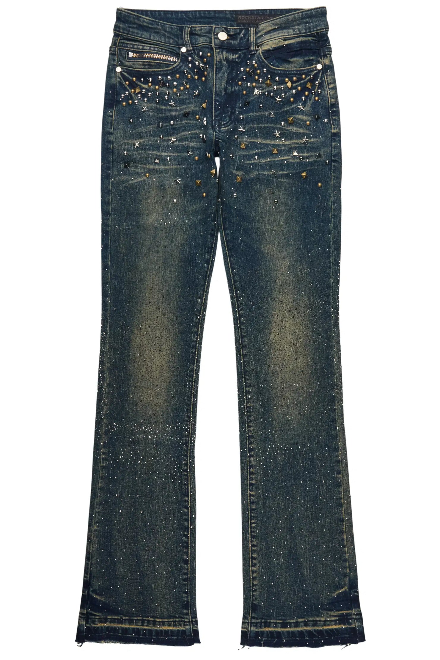 Onyx Tint Blue Stacked Flare Jean
