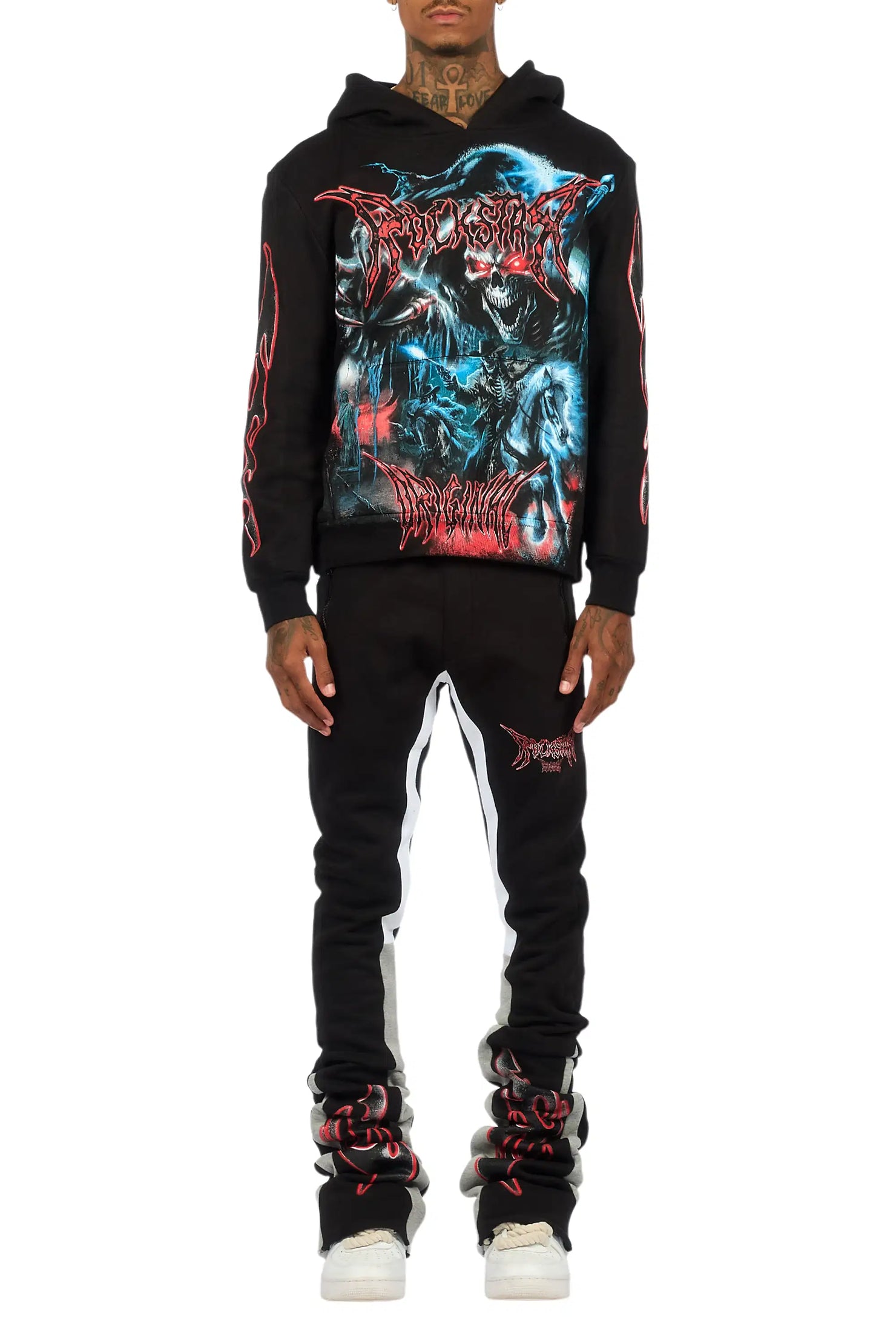 Rix Black/Multi Hoodie/Super Stacked Track Set