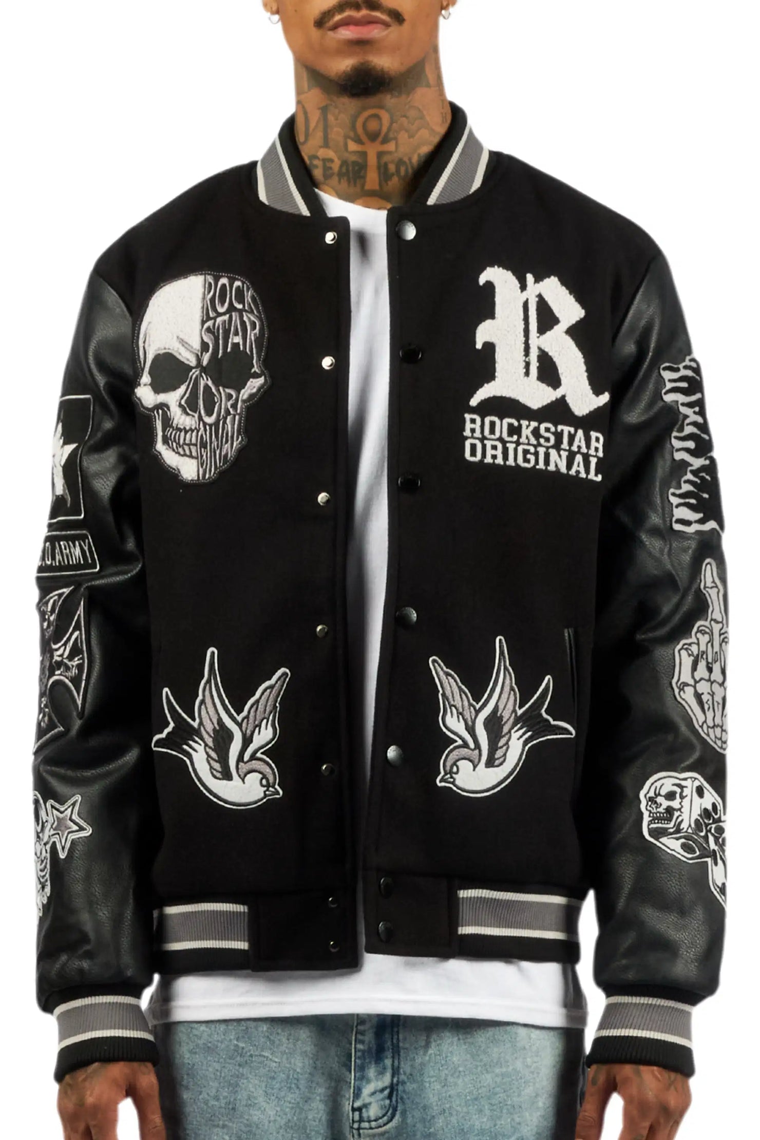 Vidar Black Varsity Jacket
