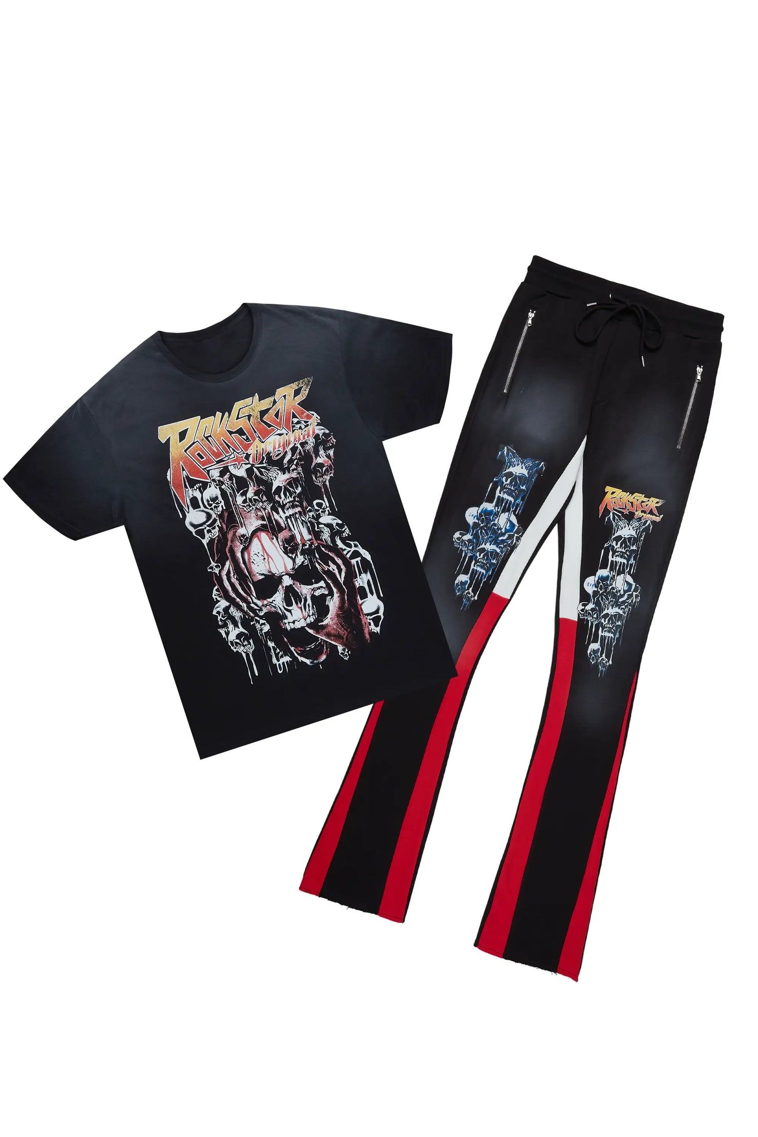 Grady Black T-Shirt/Stacked Flare Track Set