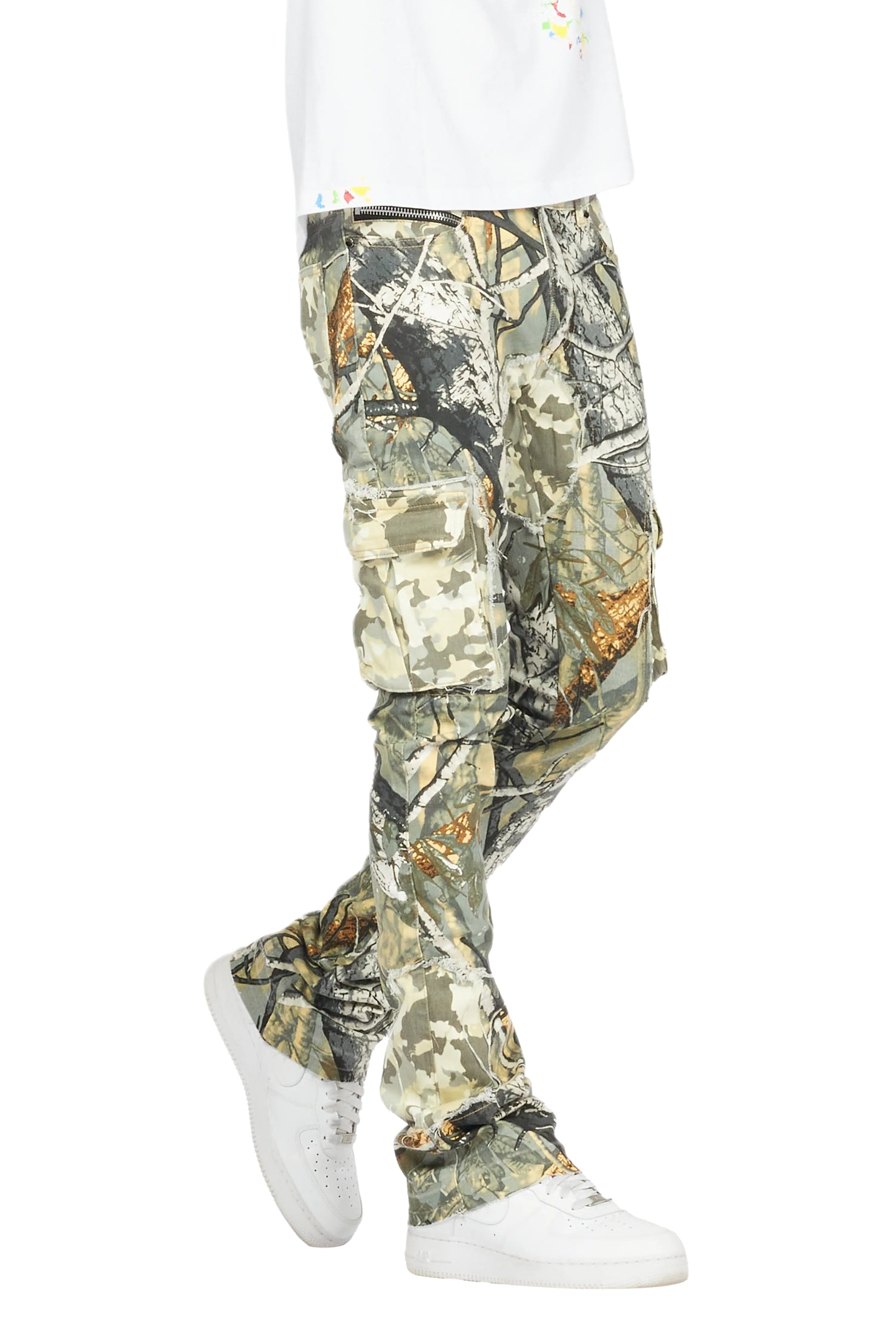 Ofra Tree Camo Stacked Flare Jean