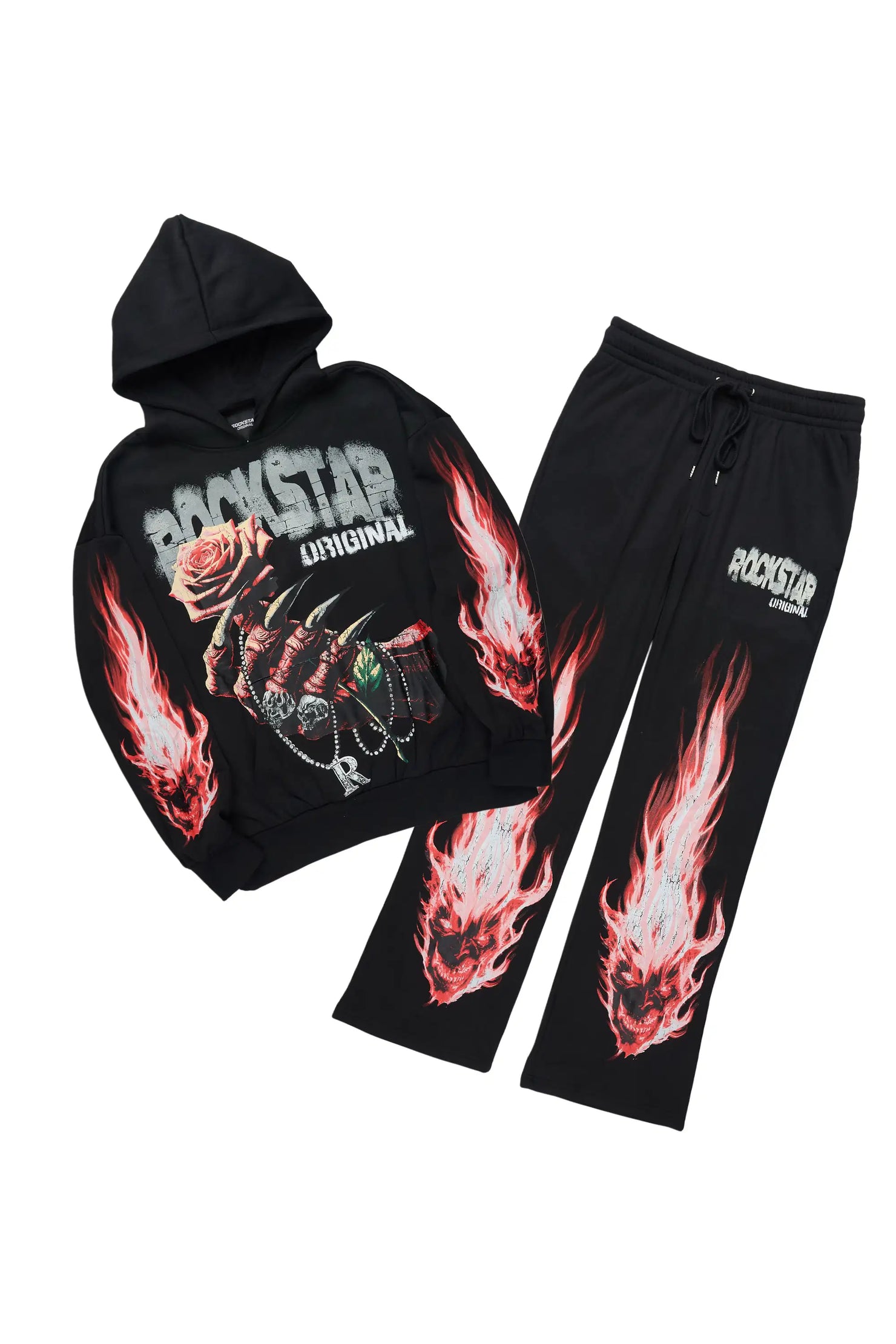 Azyrx Black Hoodie/Baggy Pant Track Set