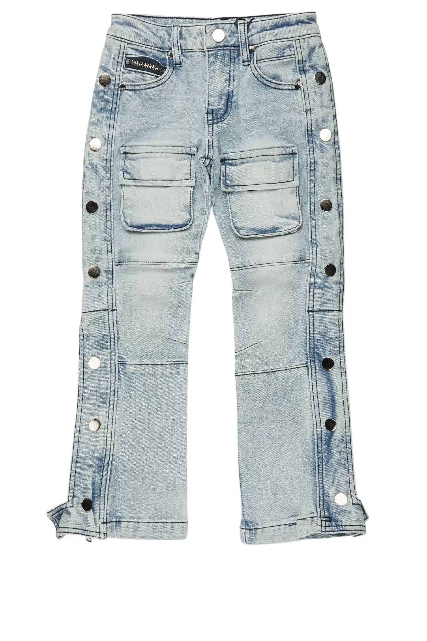 Boys Yuri Blue Baggy Fit Cargo Jean