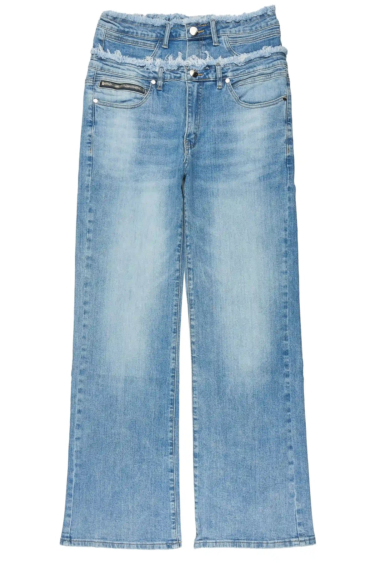 Silo Blue Double Waisted Baggy Fit Jean
