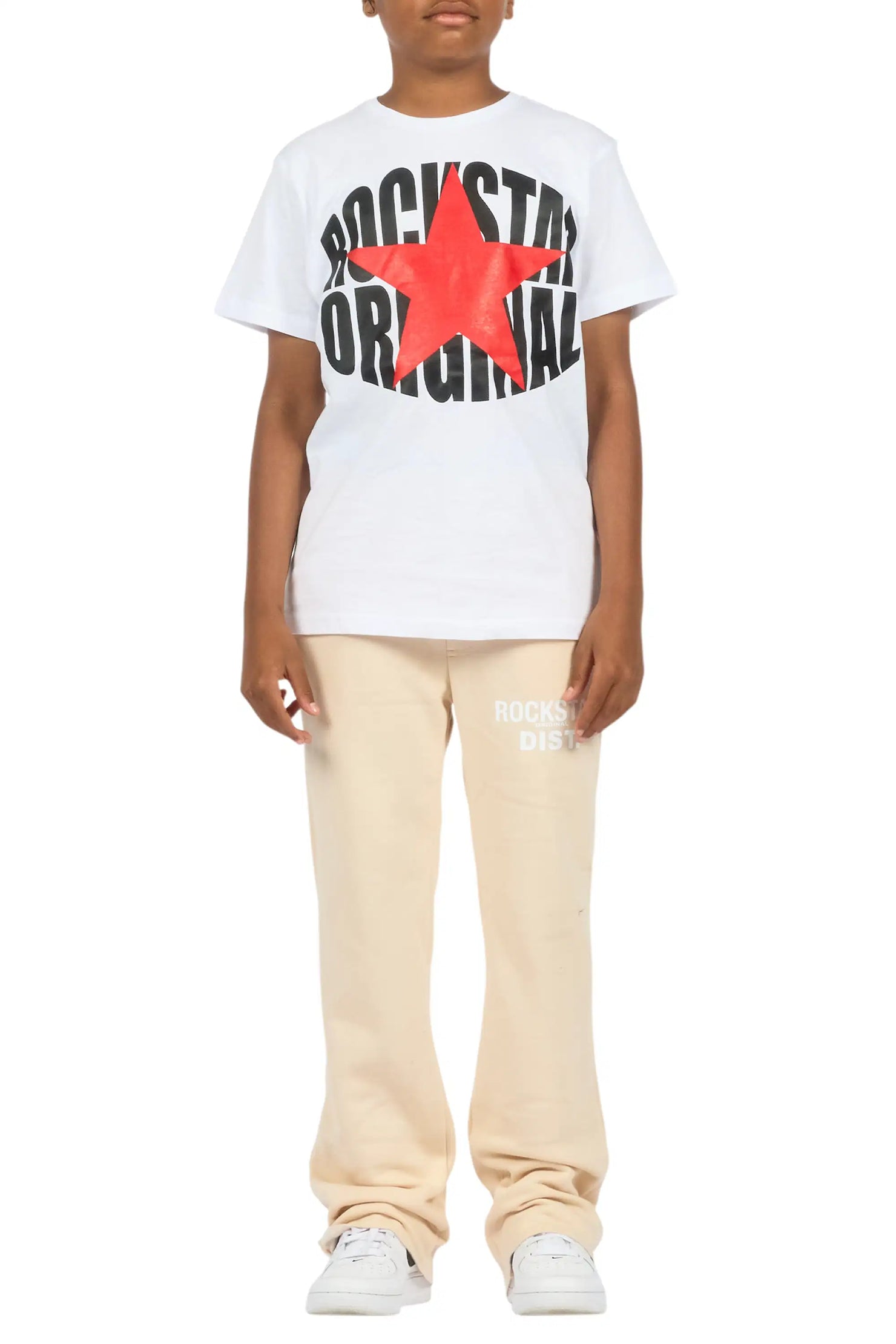 Boys Alpine Beige Stacked Trackpant
