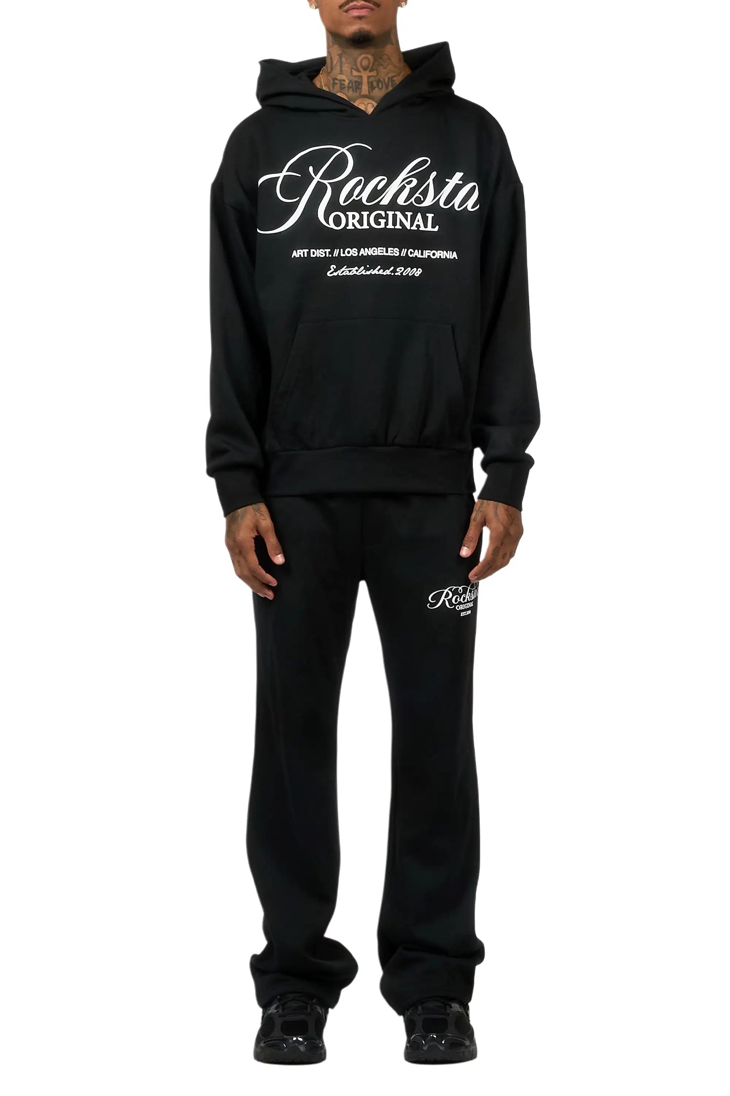 Cero Black Hoodie Relaxed Track Set