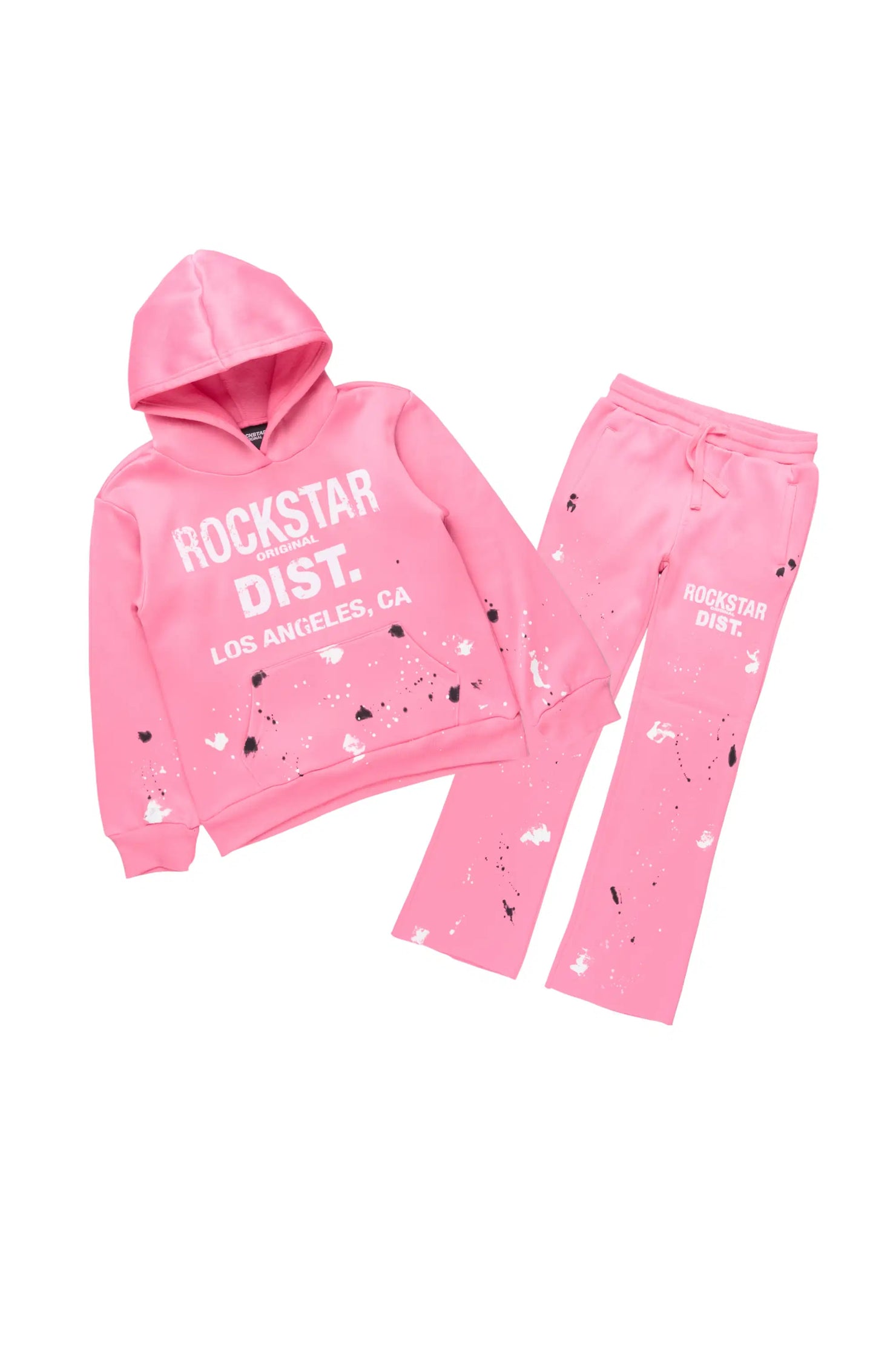 Girls Scatie 2.0 Bubblegum Hoodie/Stacked Flare Track Set