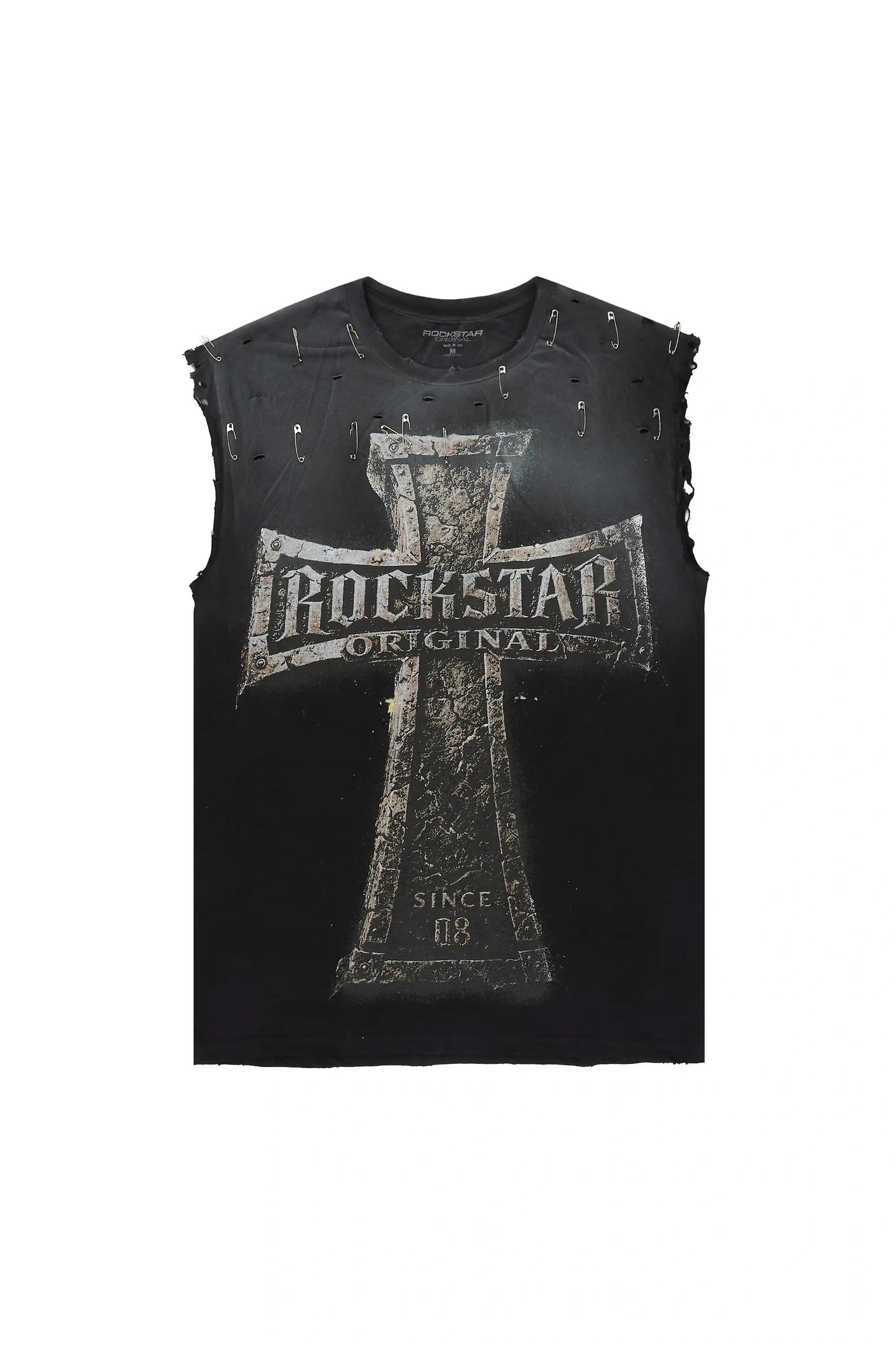Mikell Black Oversized Cut Off T-Shirt