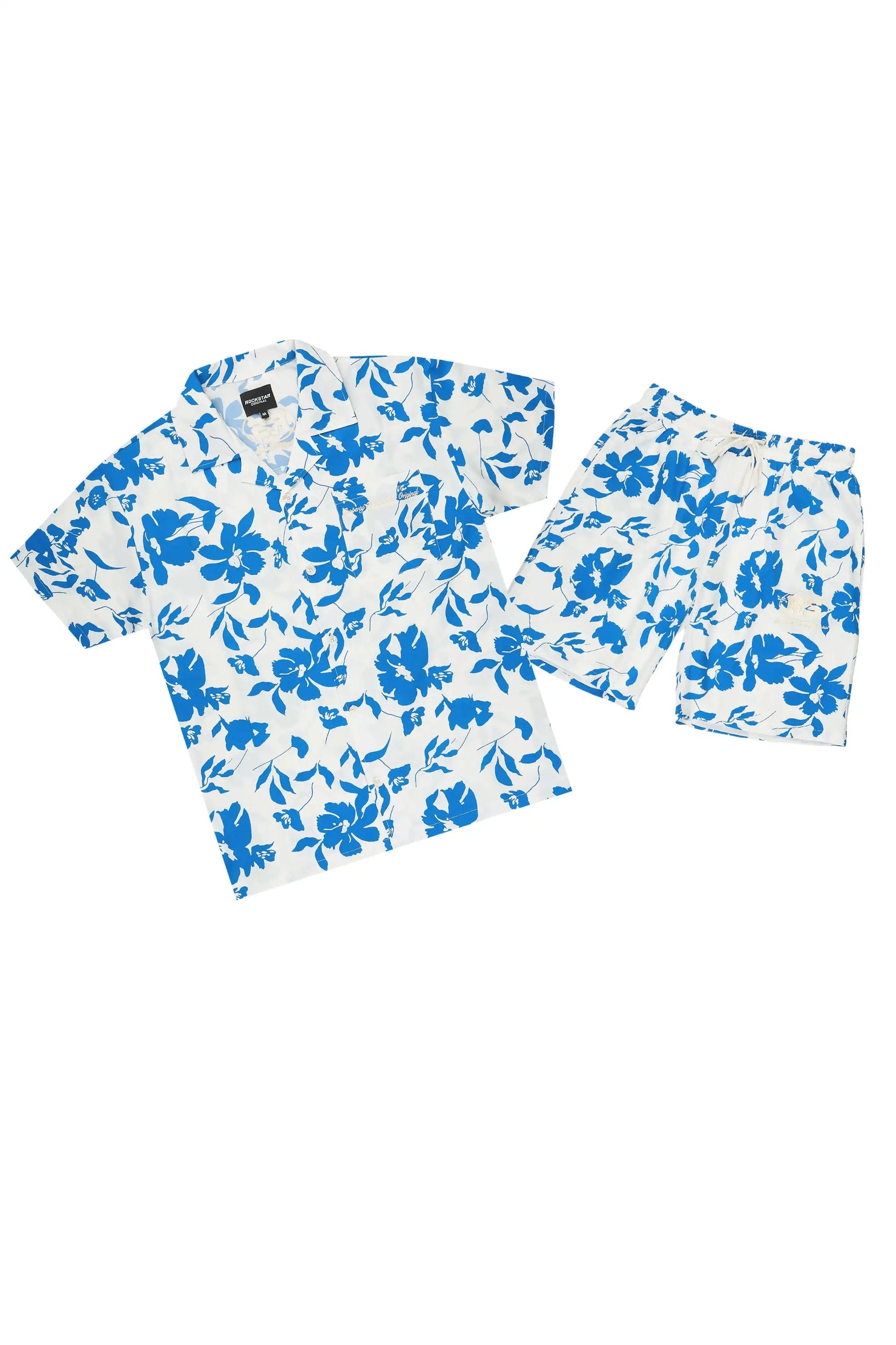 Puka Light Blue Button Down Shirt/Short Set