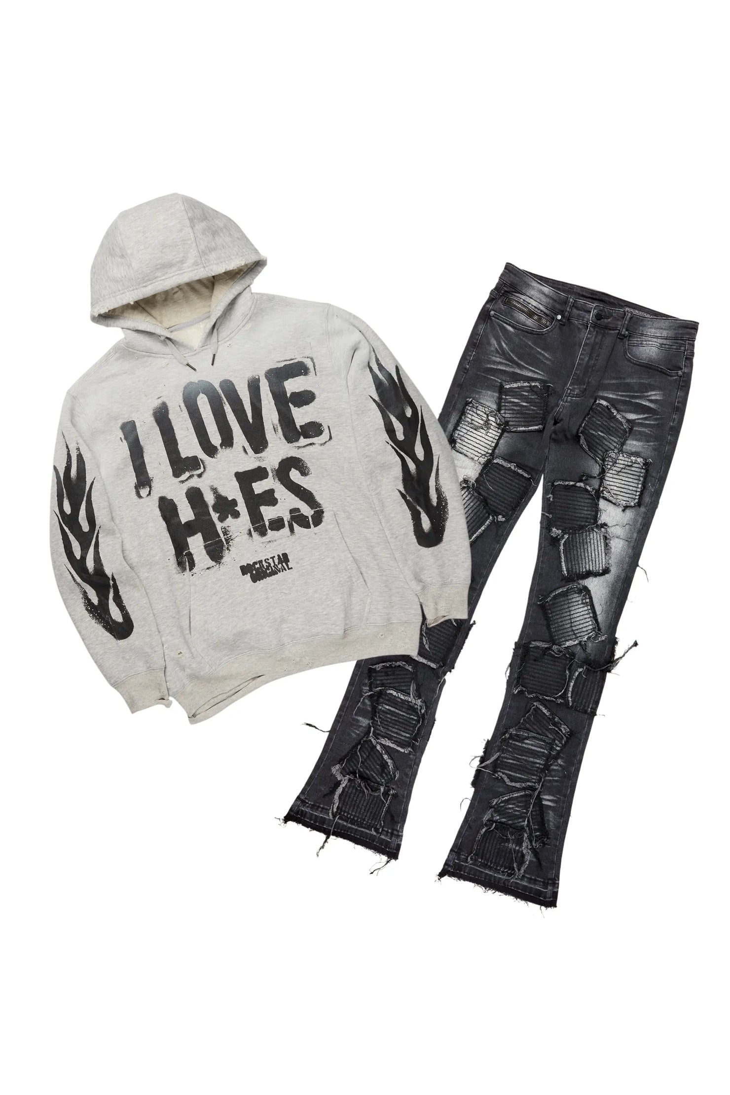 Banyan Grey Hoodie & Gawel Stacked Flare Jean Bundle