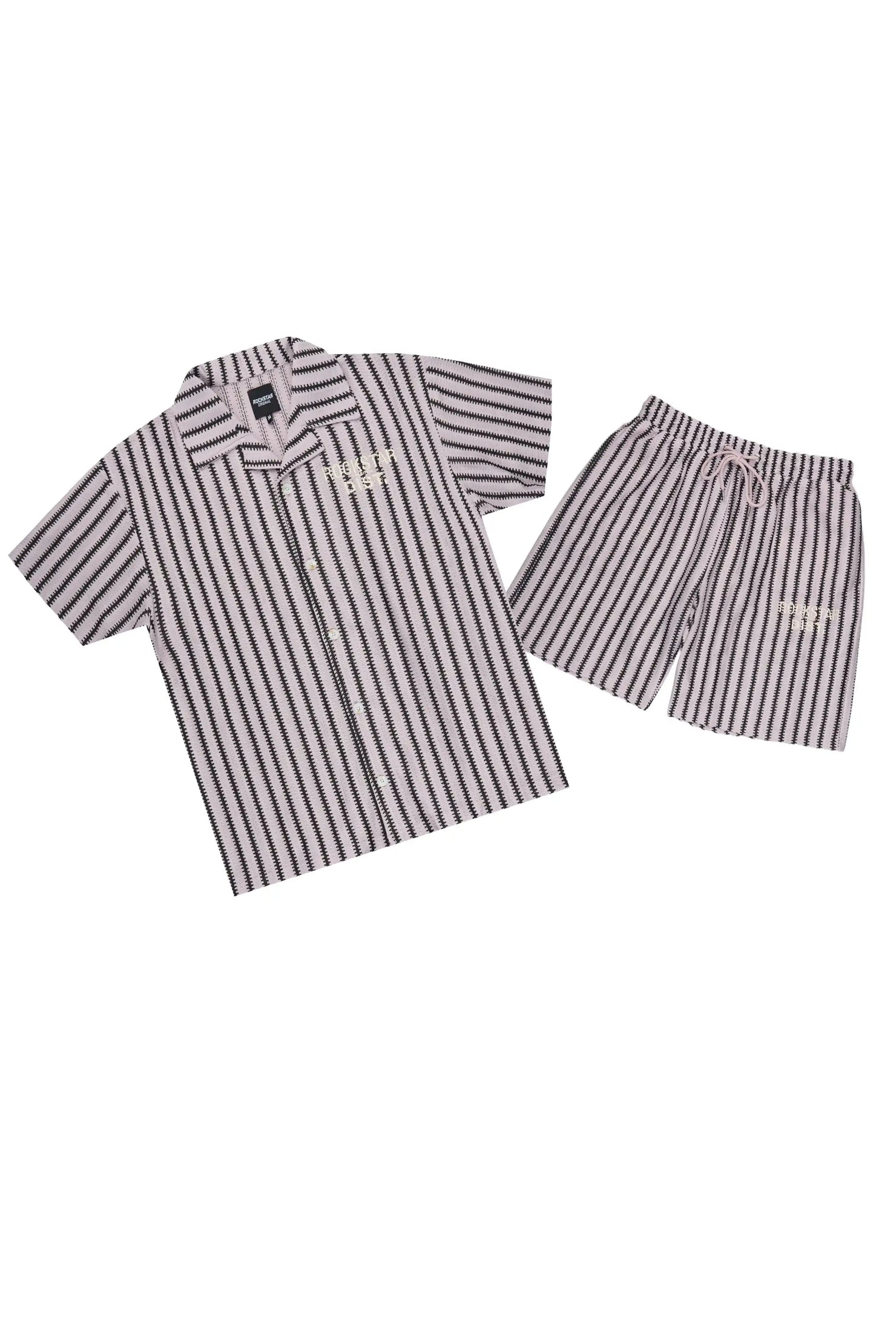 Gerald Mauve Button Down Shirt/Short Set