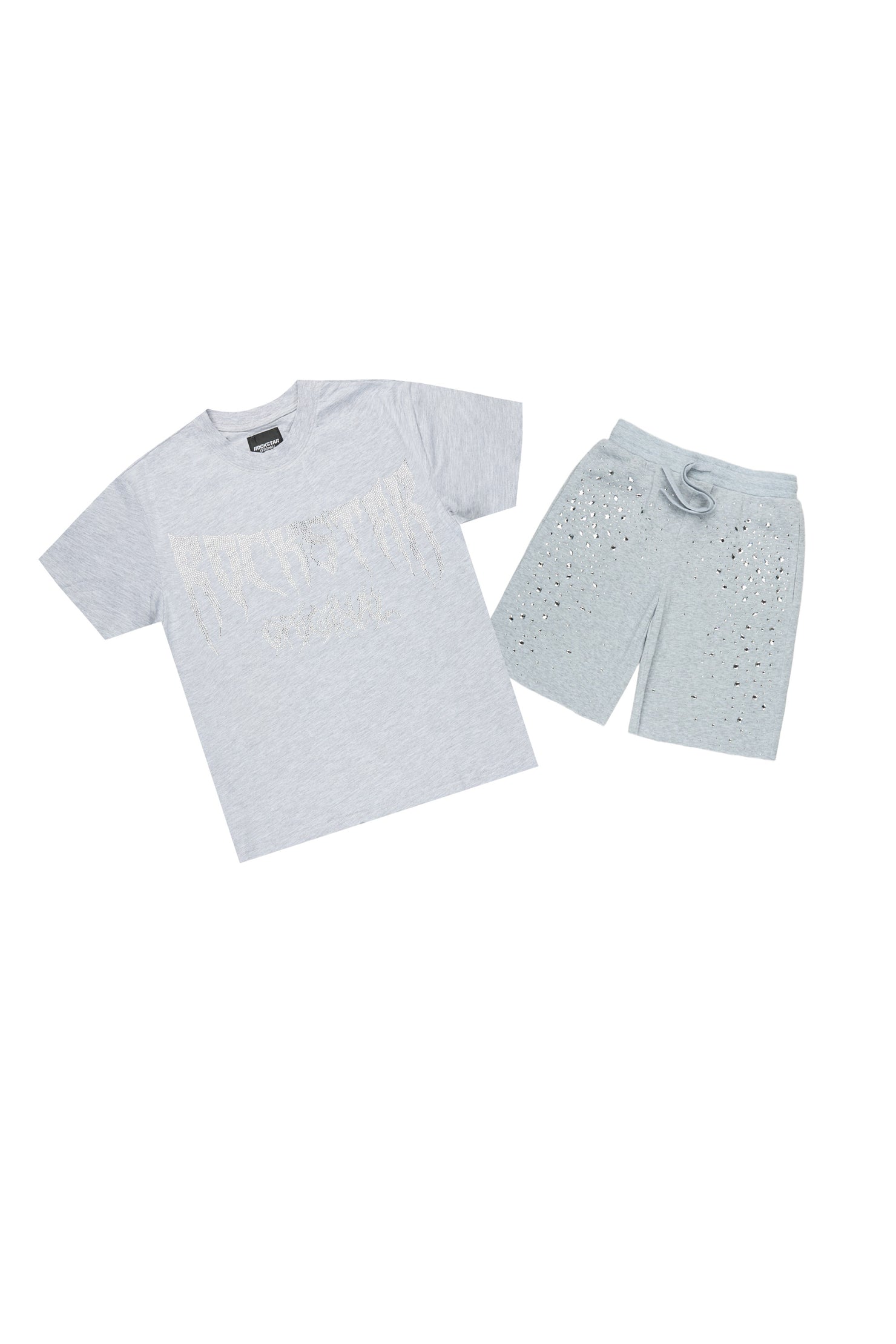 Boys Twinkle Grey Rhinestone Short Set