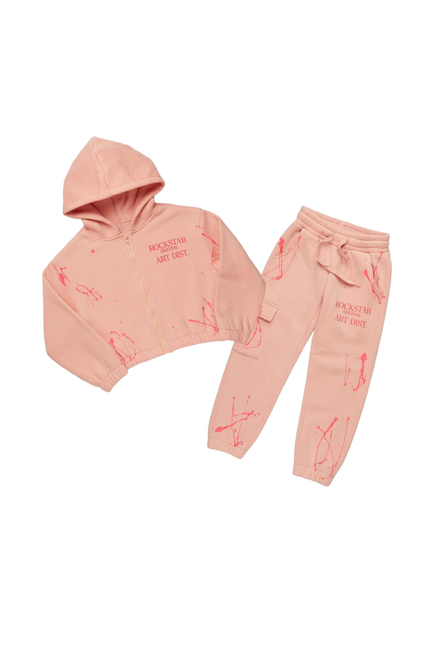 Girls Bass Blush Zip Up Hoodie Pant Set